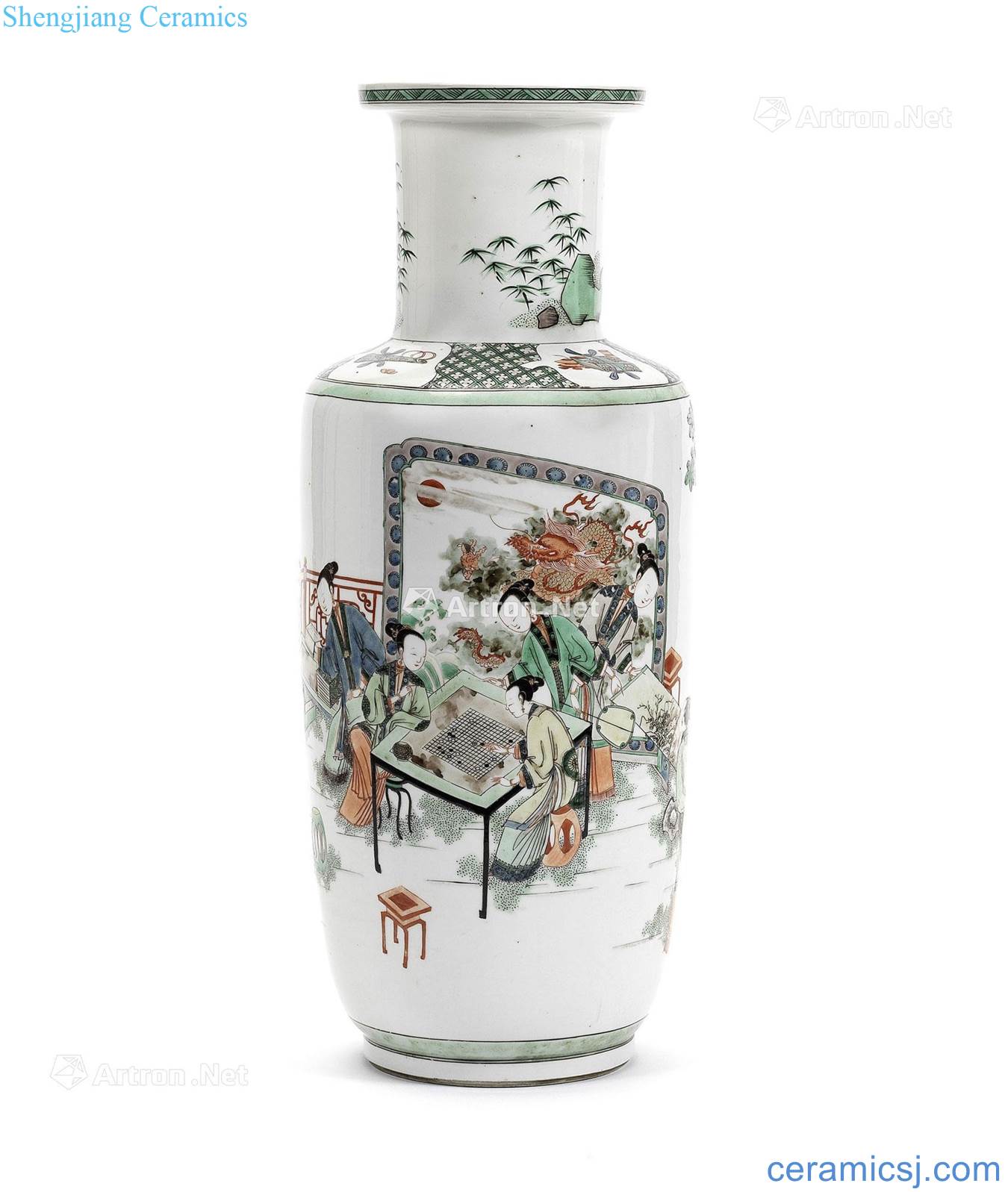 The qing emperor kangxi Colorful traditional Chinese four art figure who bottle