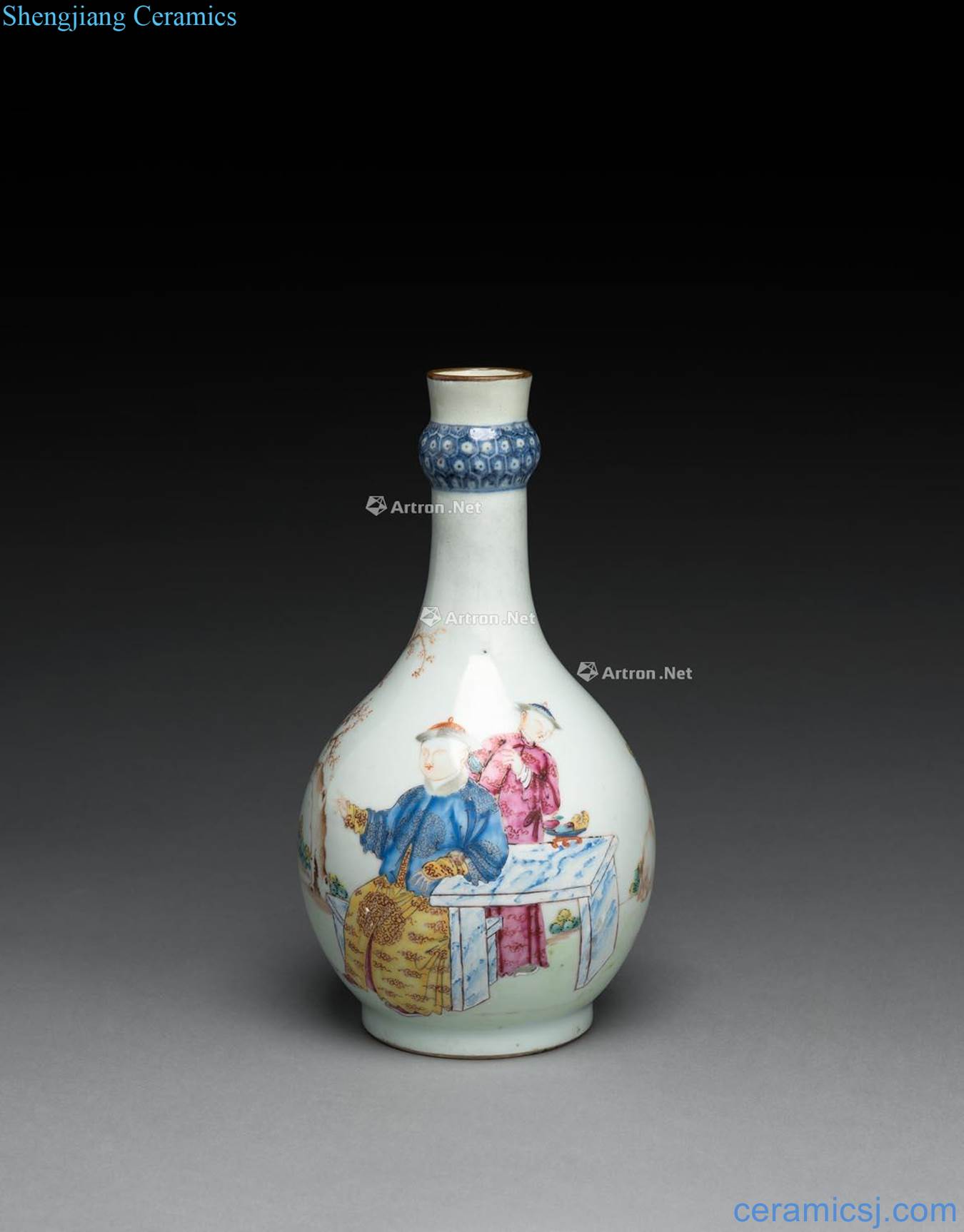 Qing qianlong pastel garlic bottles late eighteenth century