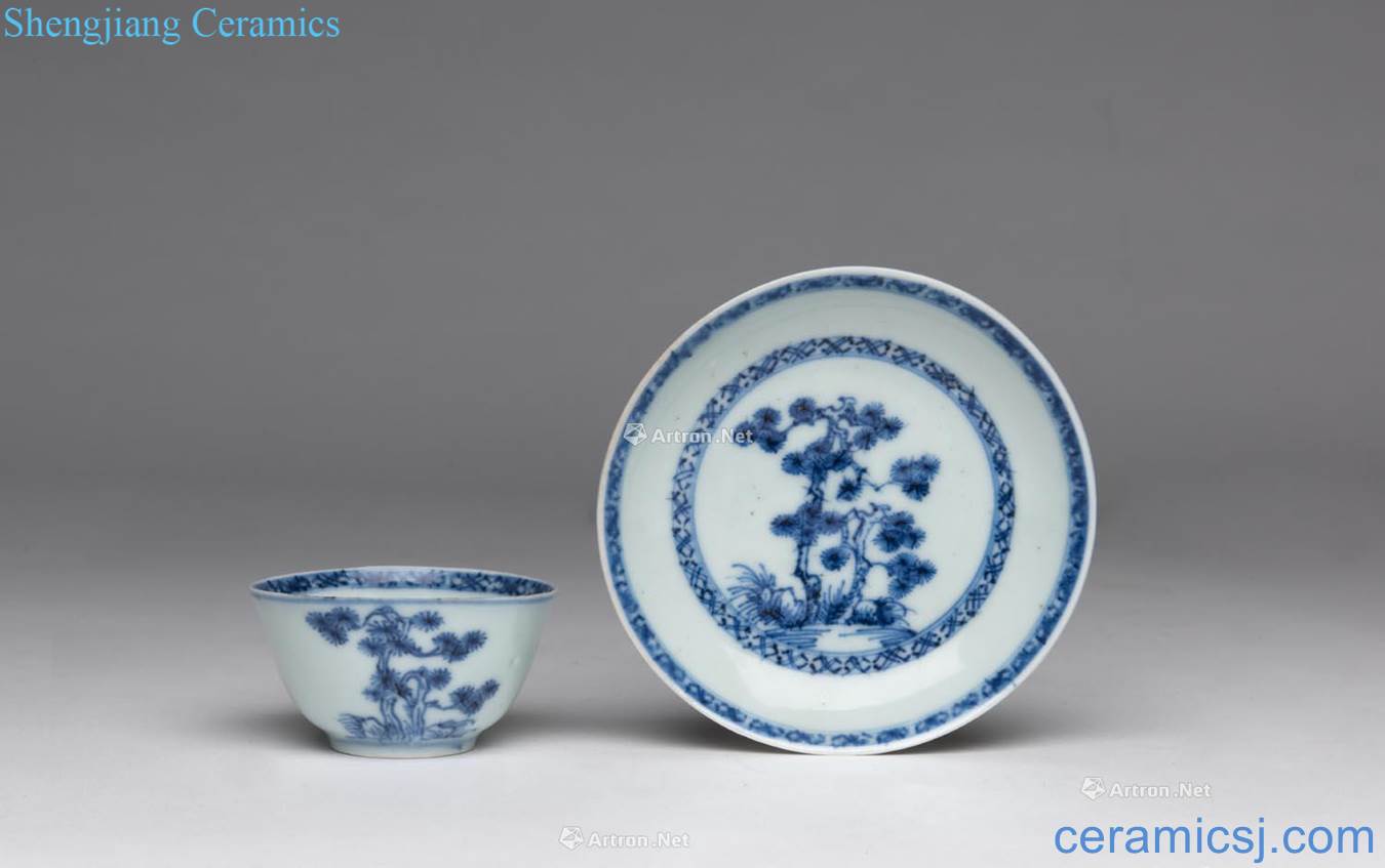 About 1740 years Blue and white cups and saucers