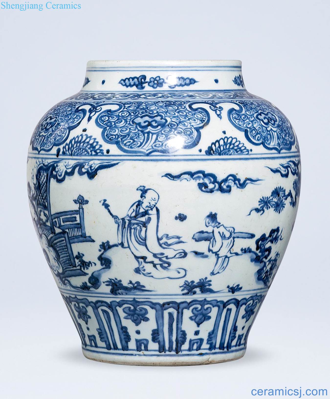 Ming dynasty Stories of blue and white pot