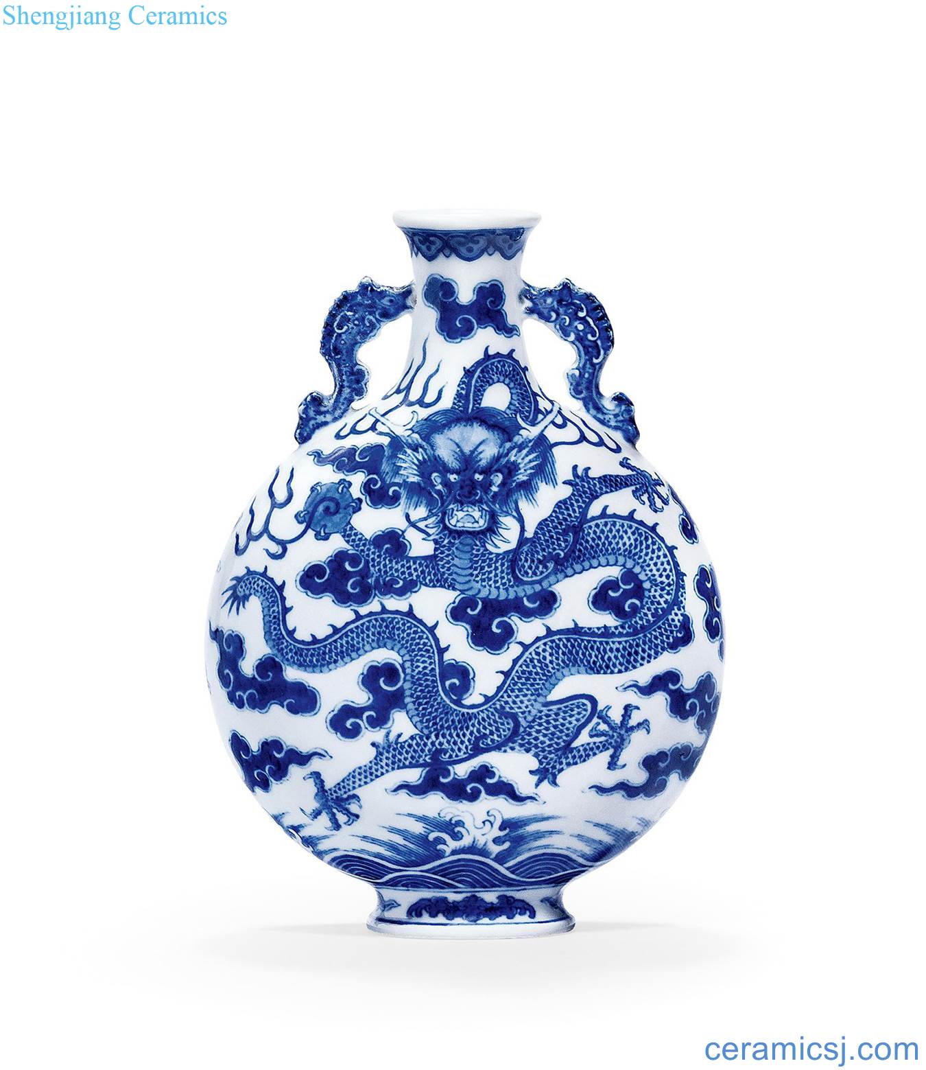 Qing qianlong Blue sea YunLongWen on bottles