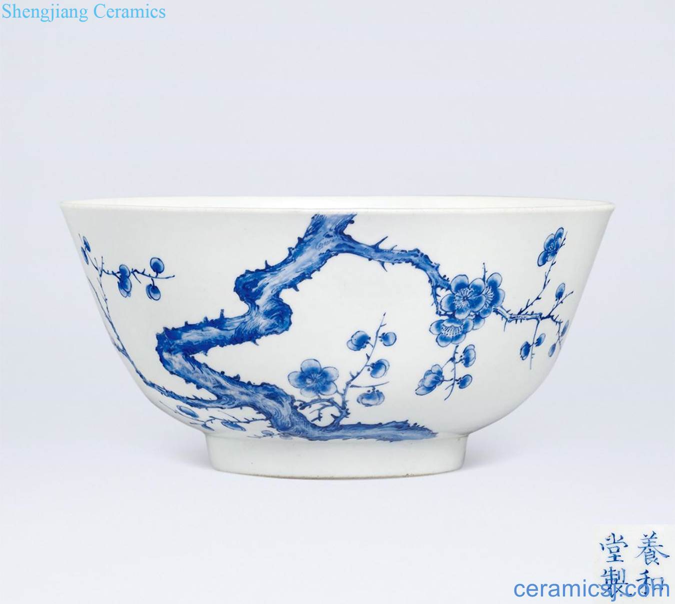 In the 19th century royal blue is the color flowers sense grain big bowl