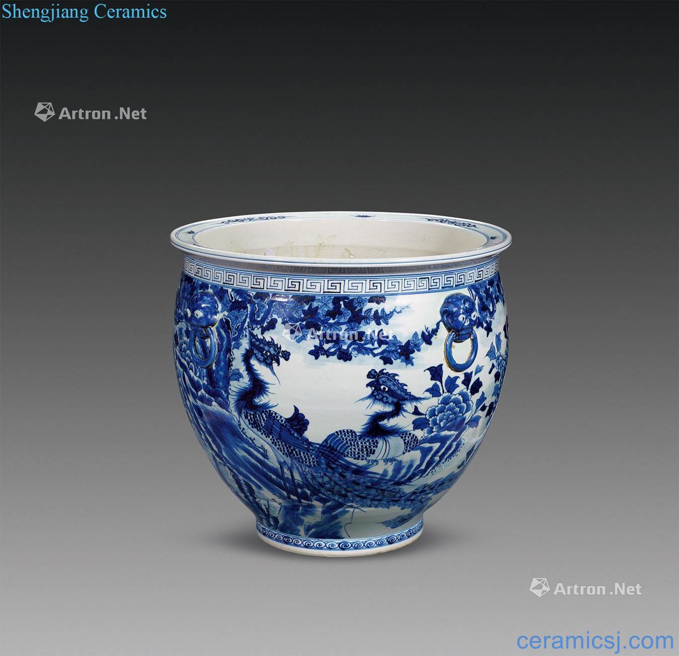 In late qing dynasty Blue and white flower on VAT