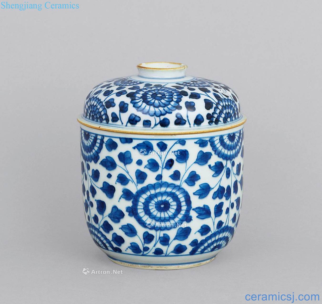 The qing emperor kangxi Blue and white chrysanthemum to offer them cover