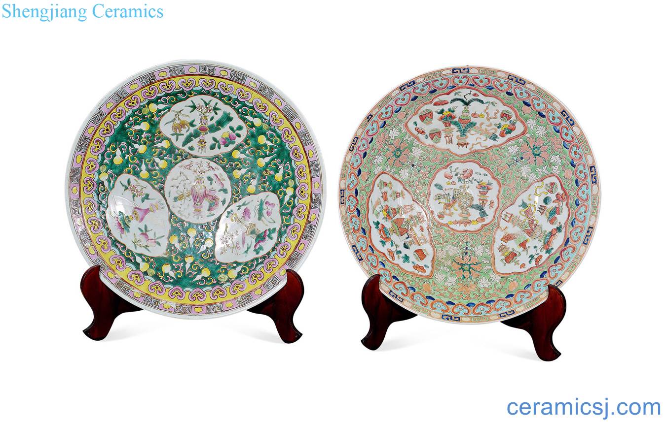Dajing pastel medallion antique plate (two)