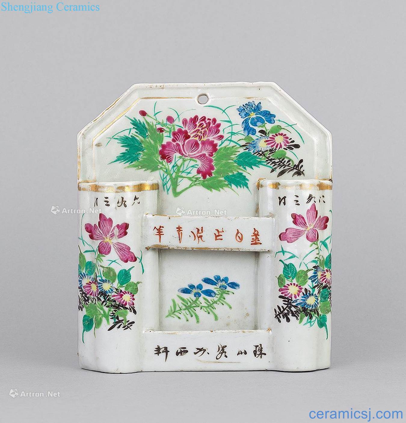 The late qing dynasty with a pastel flowers hanging wall