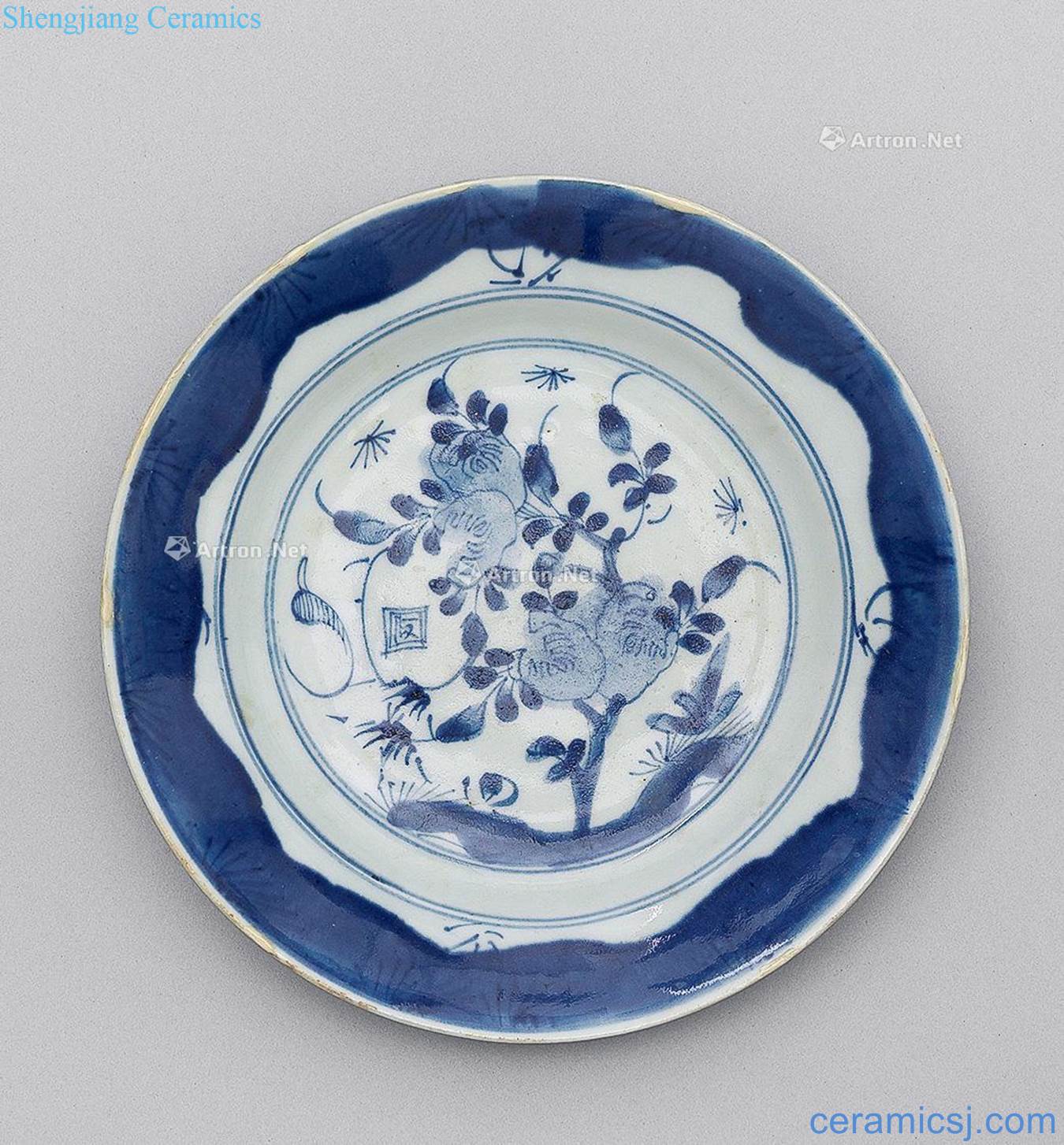 In the early qing Blue and white bergamot plate