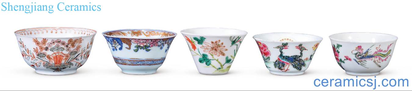 Qing yongzheng various pastel flowers small cup (five)