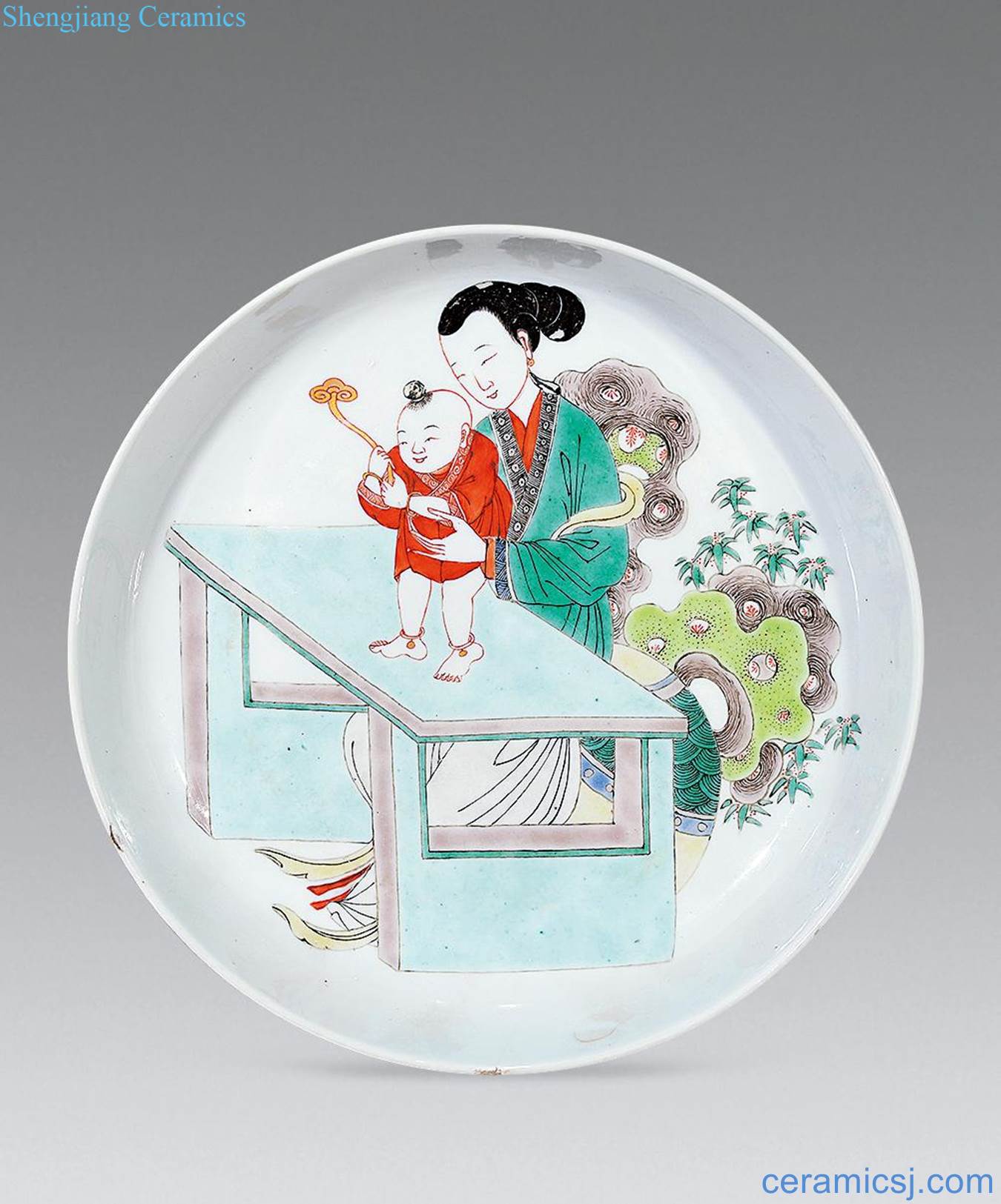 The qing emperor kangxi Colorful traditional Chinese infant play disc