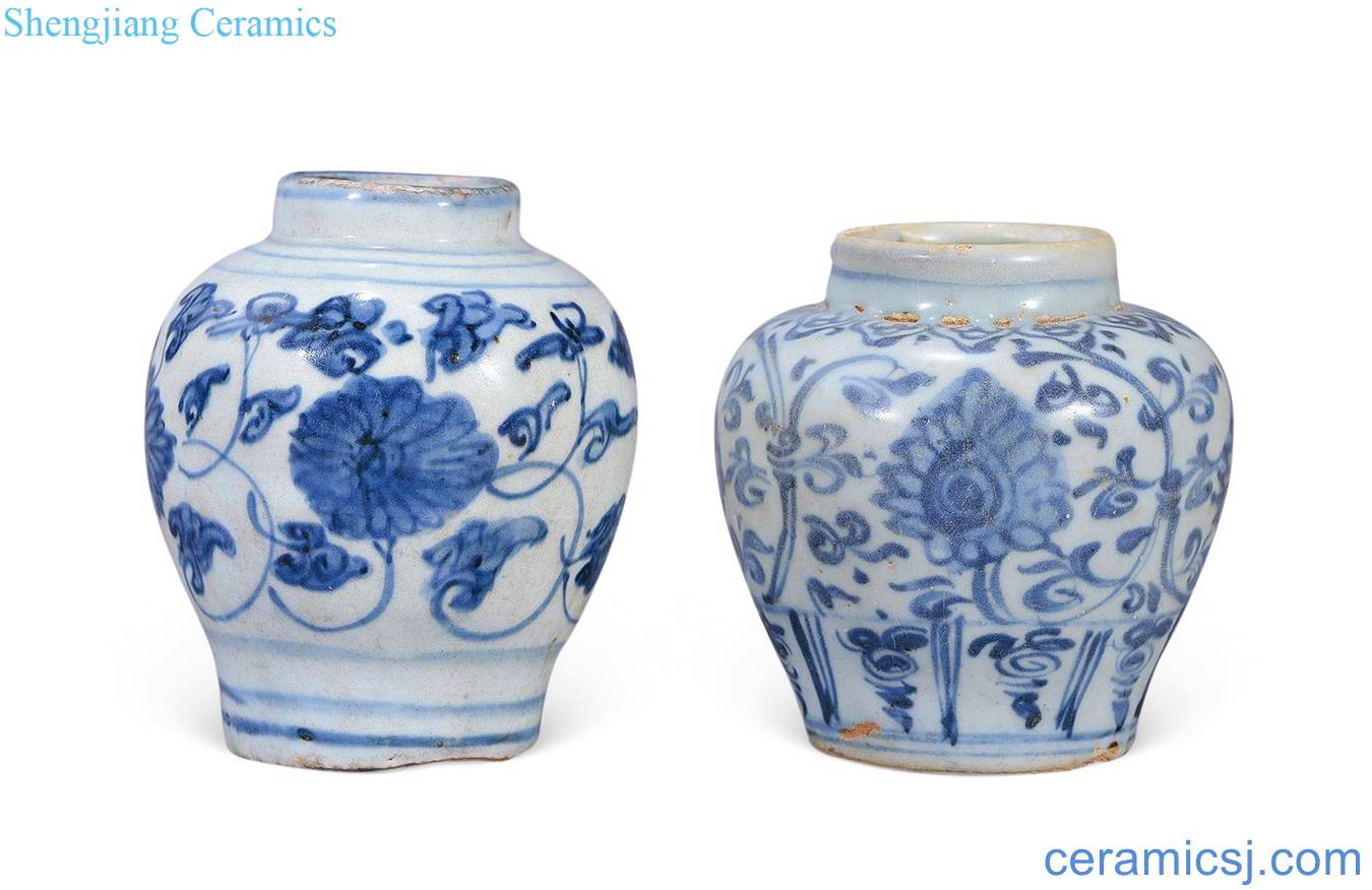 Ming Blue and white flower pot (two)