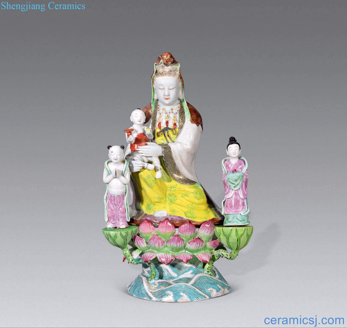 Qing qianlong pastel SongZi guanyin