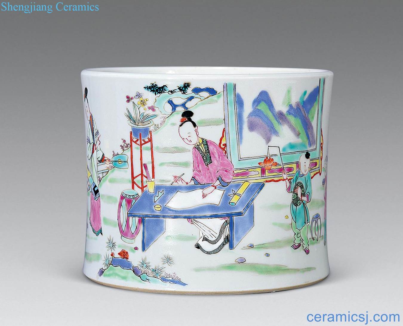 Pastel reign of qing emperor guangxu lady baby play pen container