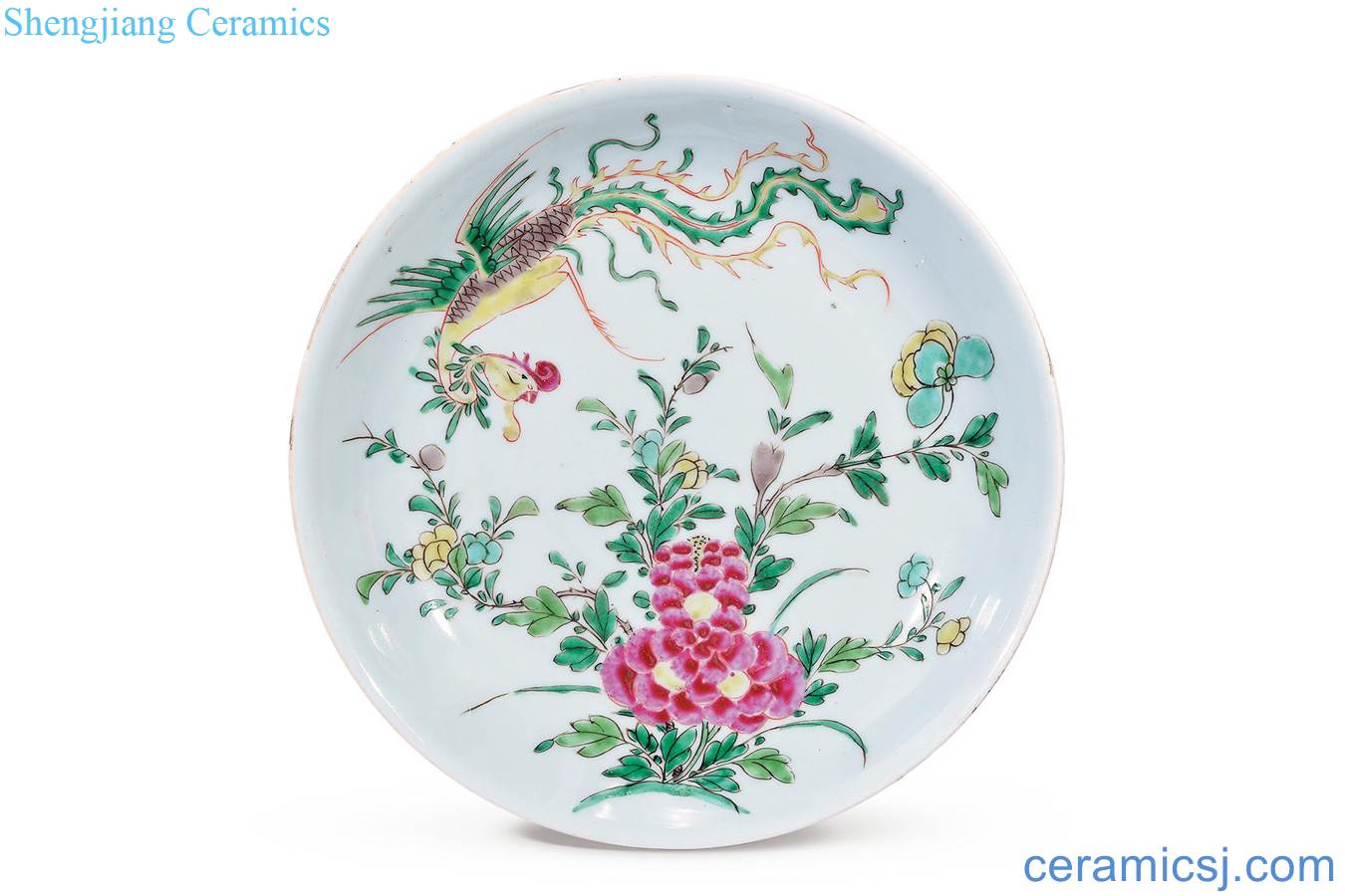 The qing emperor kangxi Phoenix peony tray