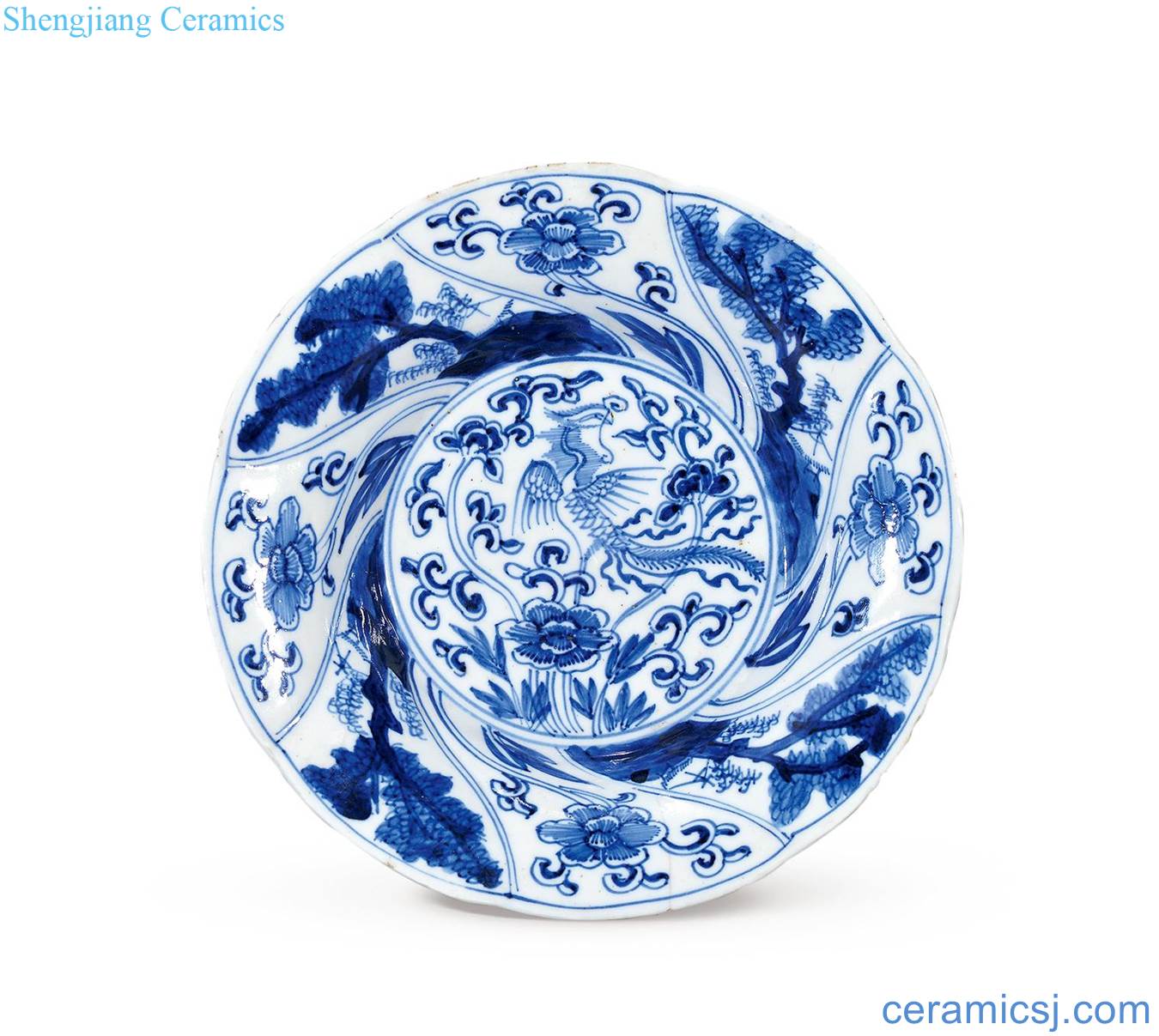 The qing emperor kangxi Blue and white chicken tray