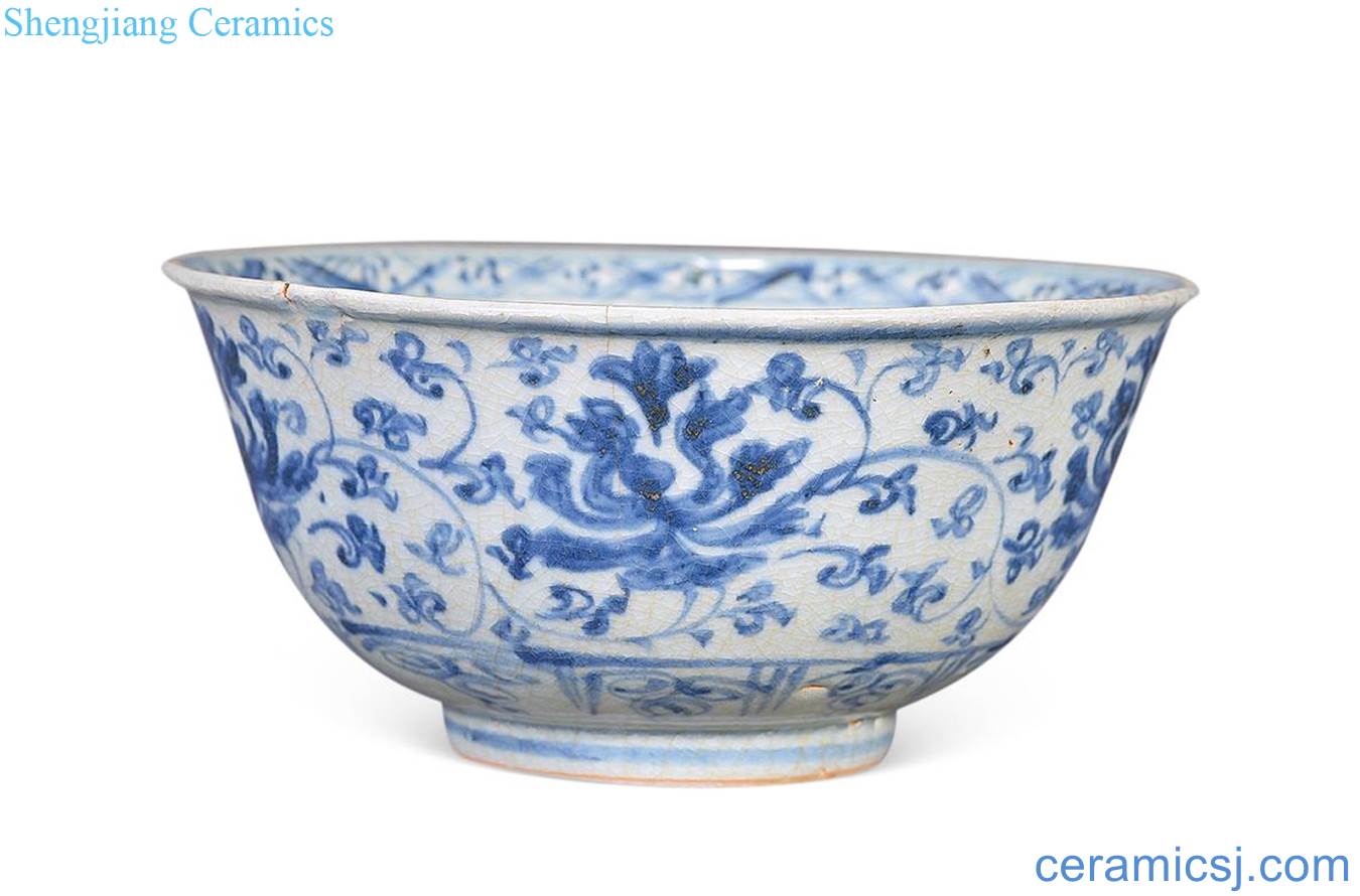 Ming dynasty Blue and white lotus flower flower bowl