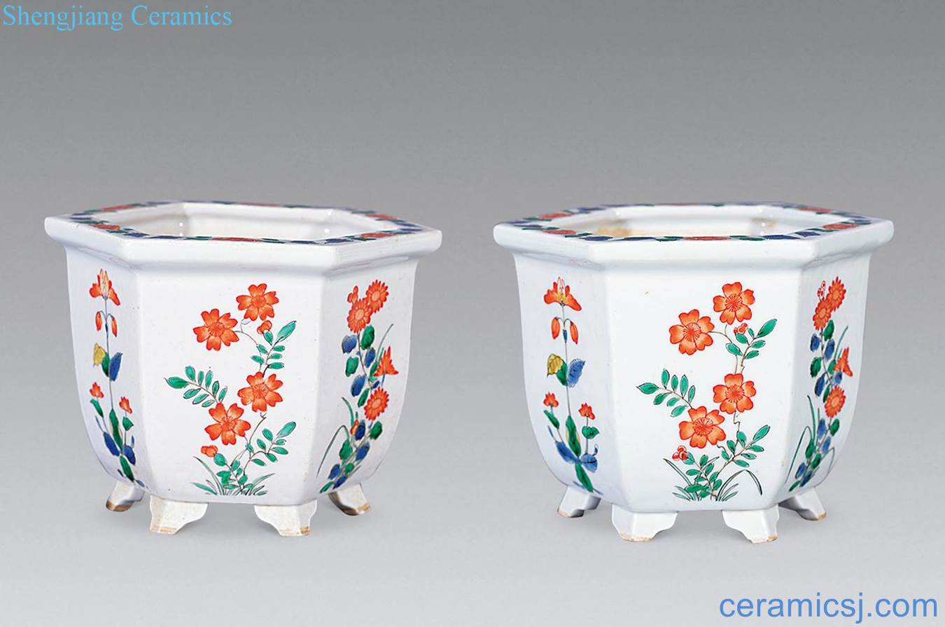 The qing emperor kangxi Color the four seasons flower pot (a)