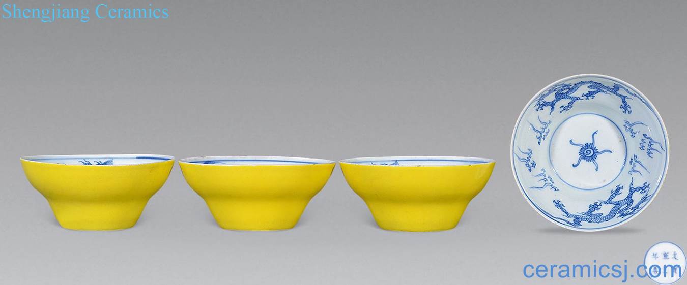 In the qing yongzheng outside lemon yellow or blue bowl (4)