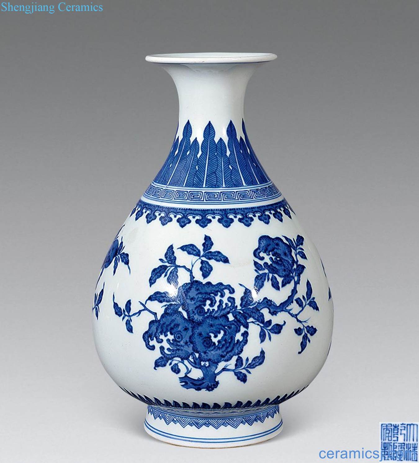 qing Blue and white sanduo okho spring