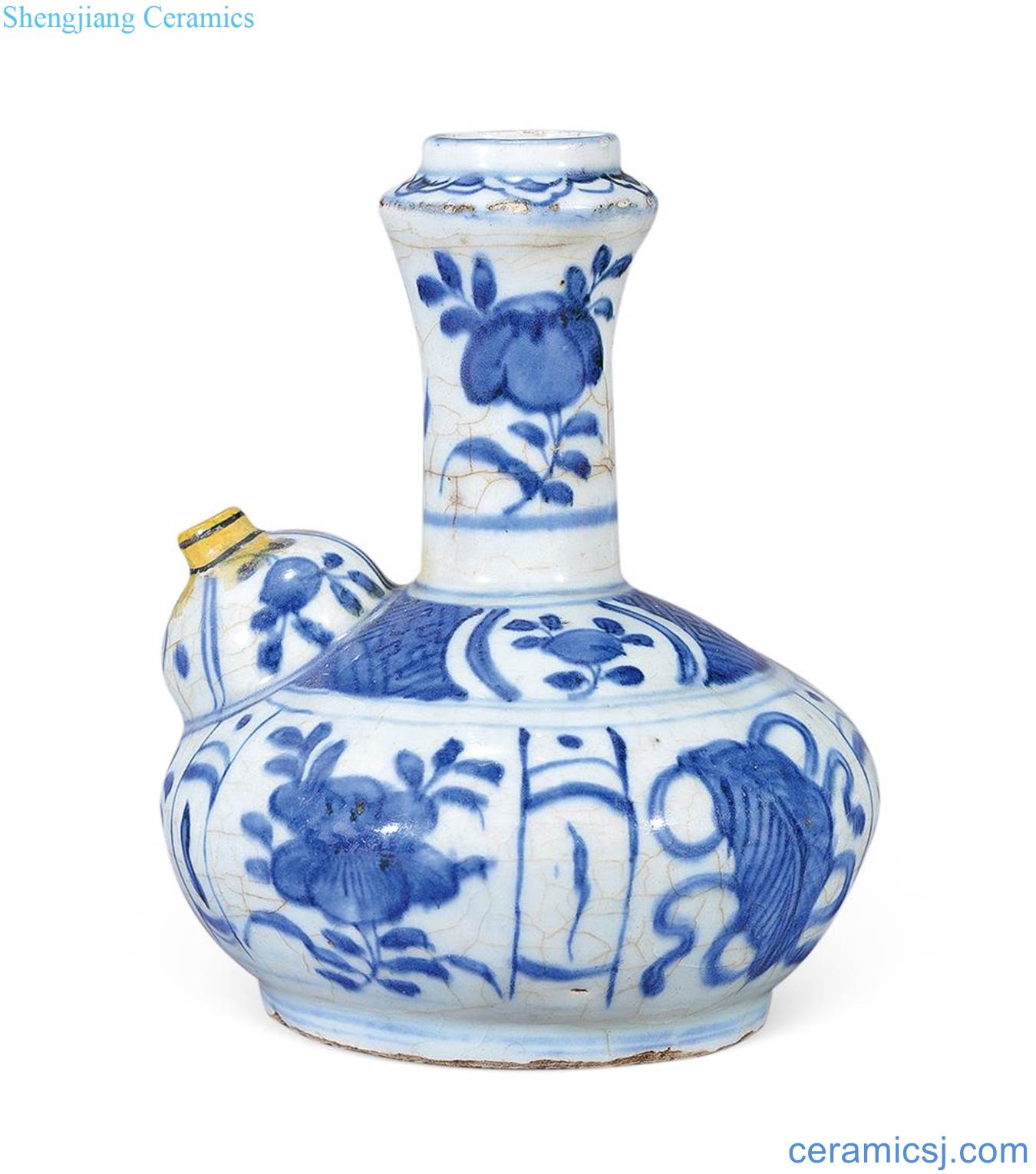 Ming wanli Blue and white flowers army