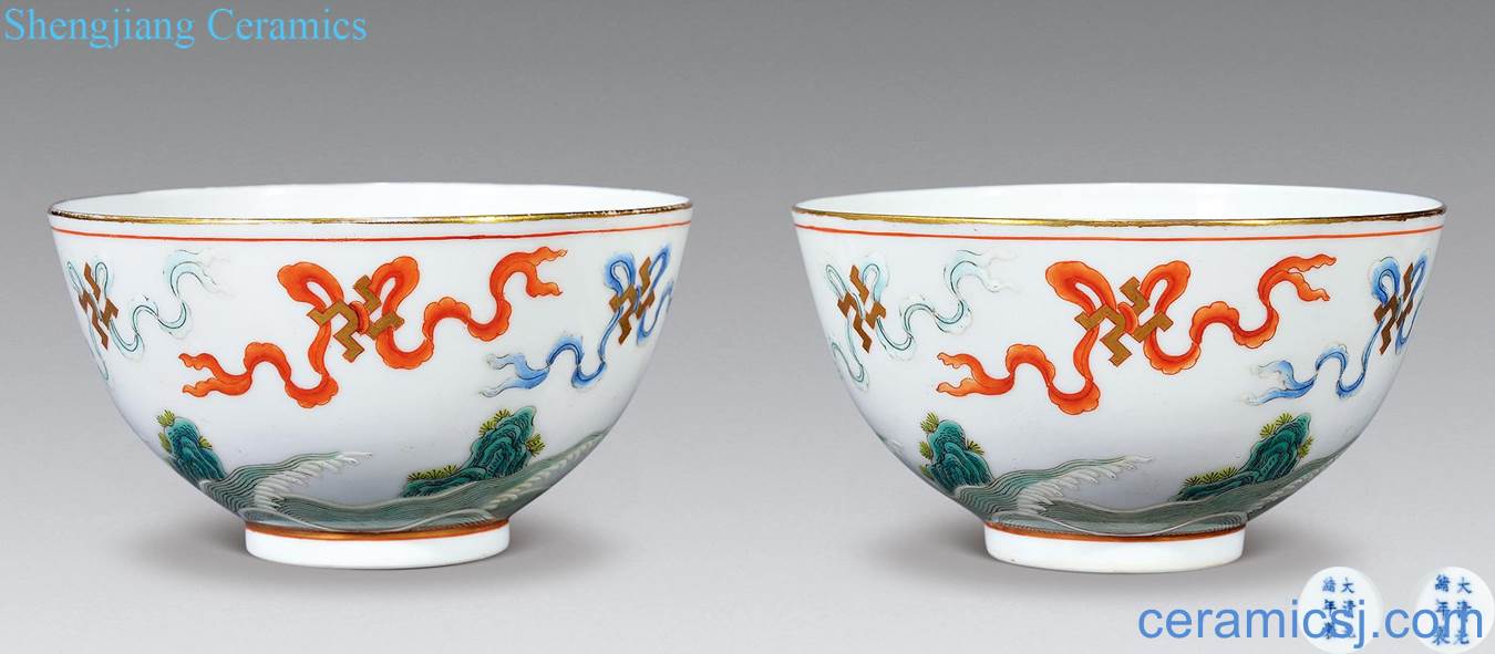 Pastel reign of qing emperor guangxu fukuyama life of large bowl (a)