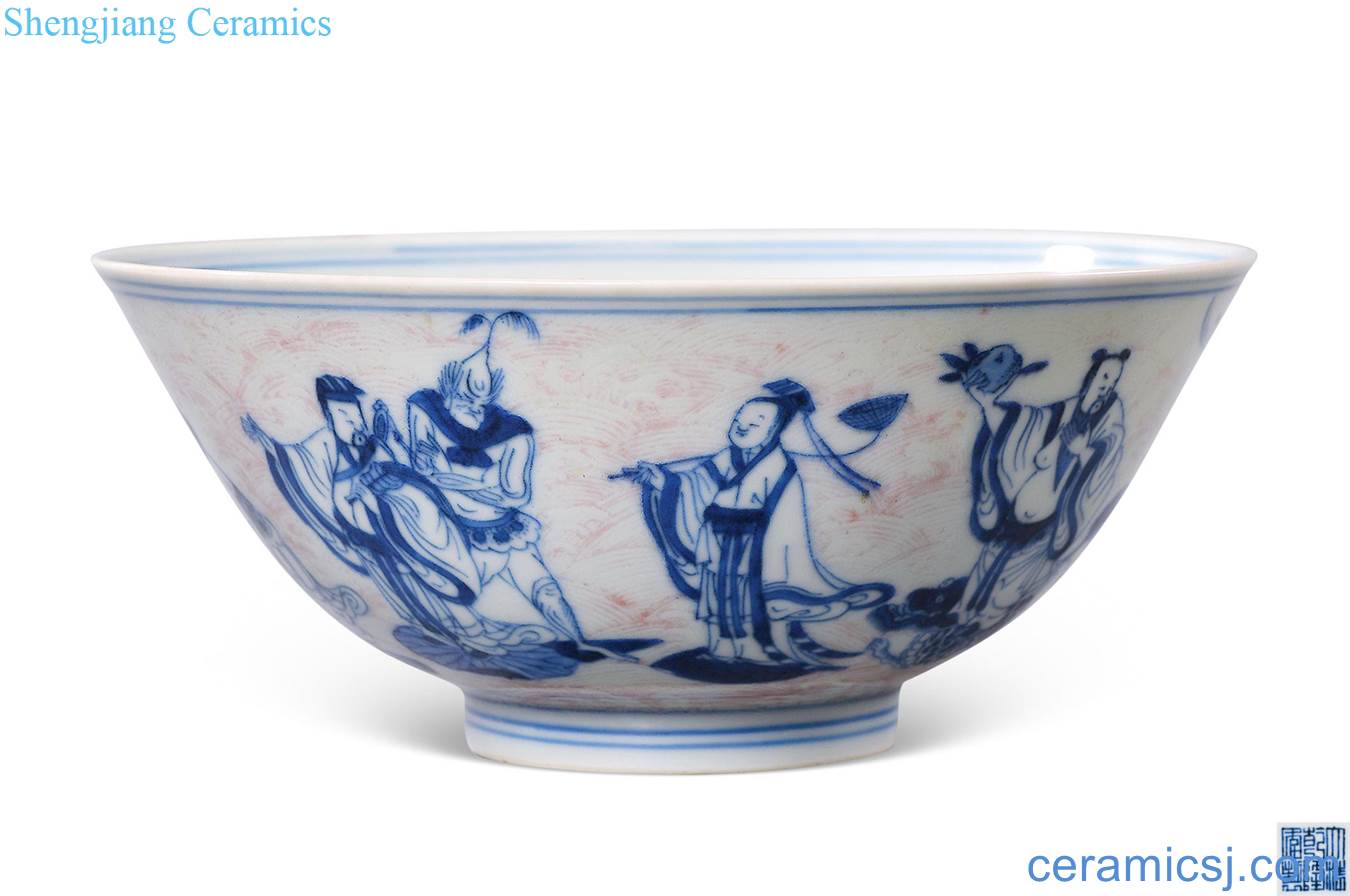 Qing qianlong Blue and white youligong the eight immortals bowl