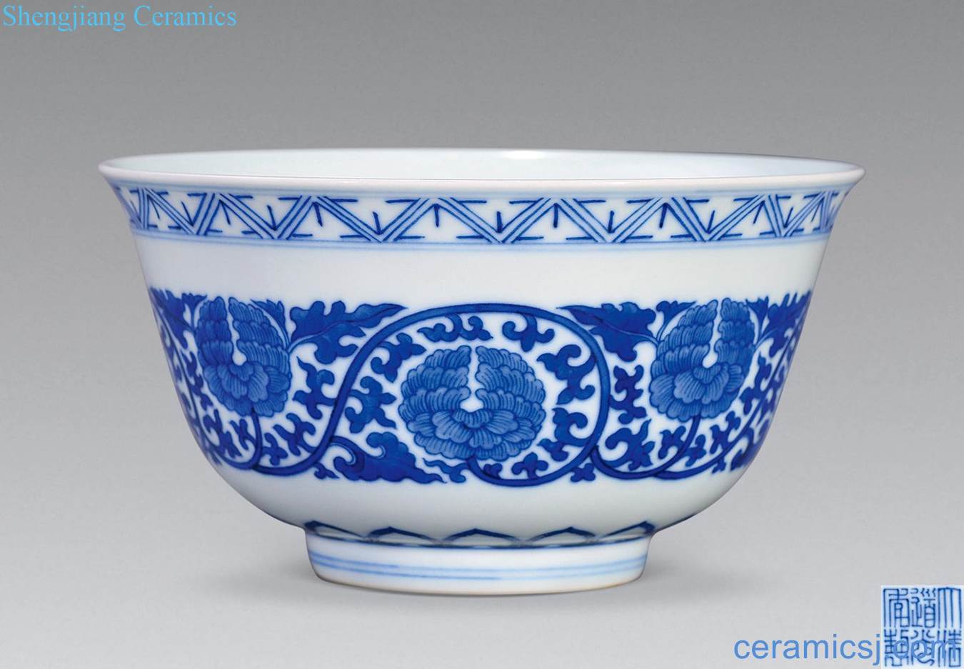 Qing daoguang Blue and white lotus flower bowls