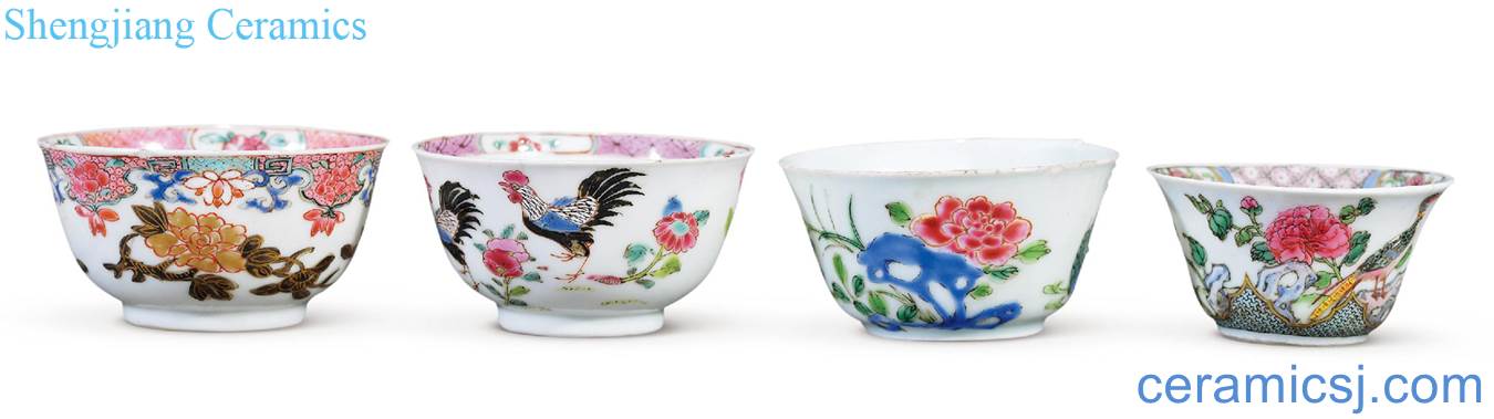 Qing yongzheng pastel flowers small cup (4)