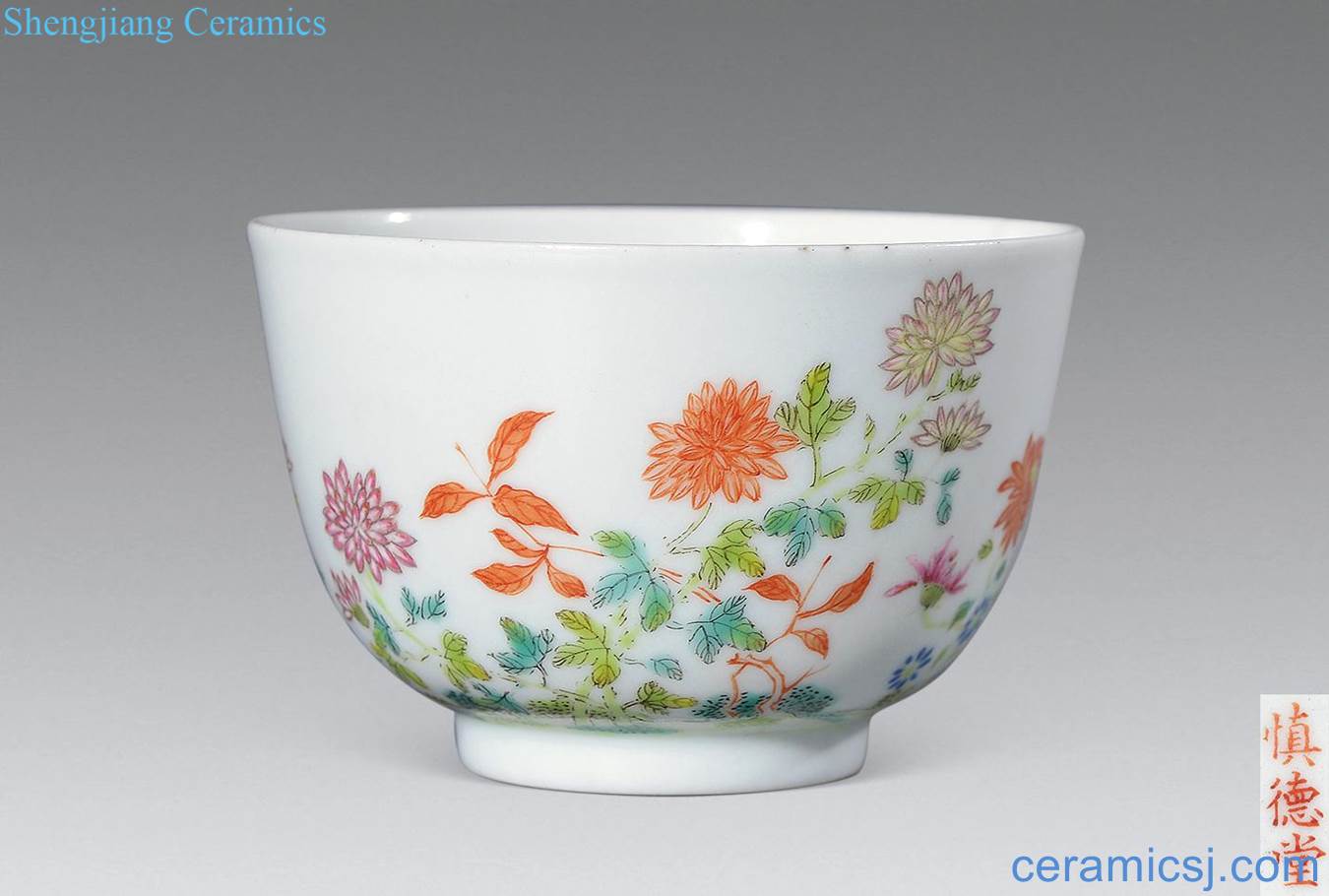 Clear pastel flowers cup
