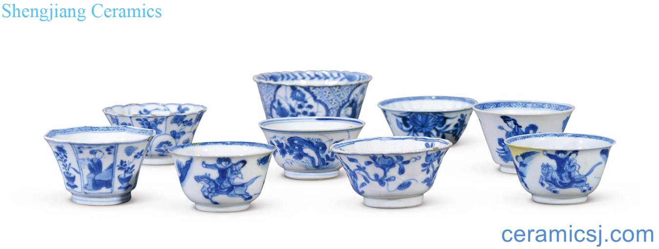 All kinds of blue and white small cup of the reign of emperor kangxi (9)