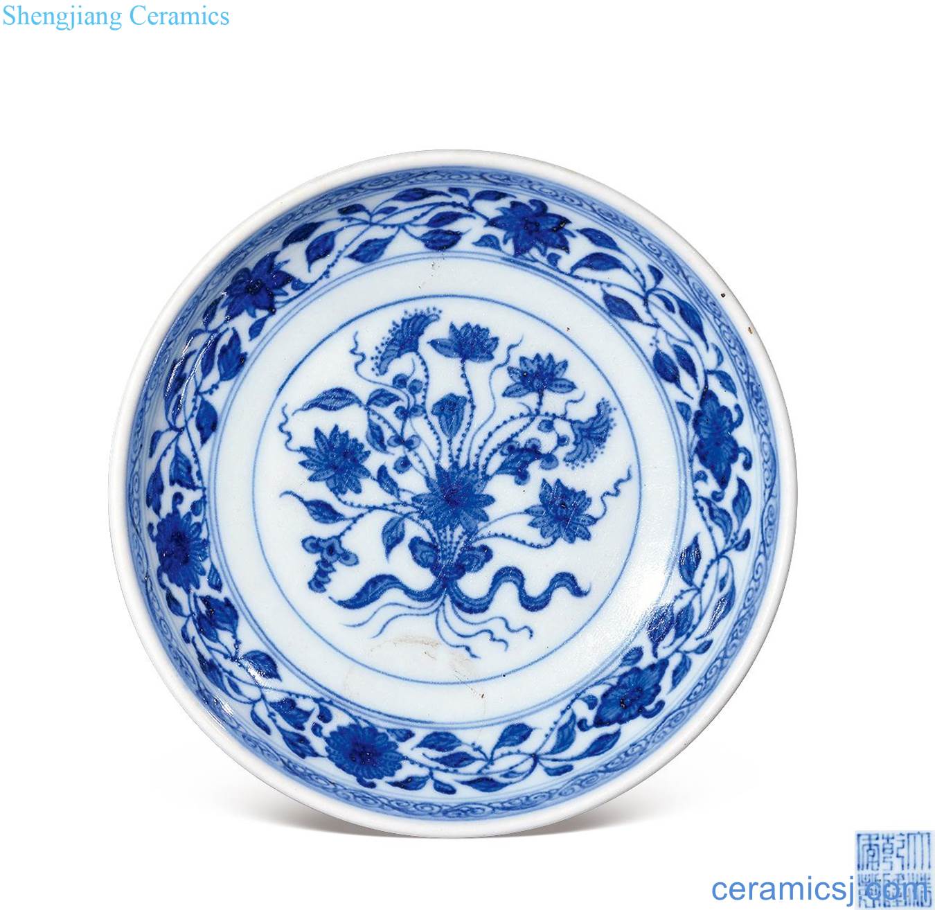 Qing qianlong Blue on a small dish