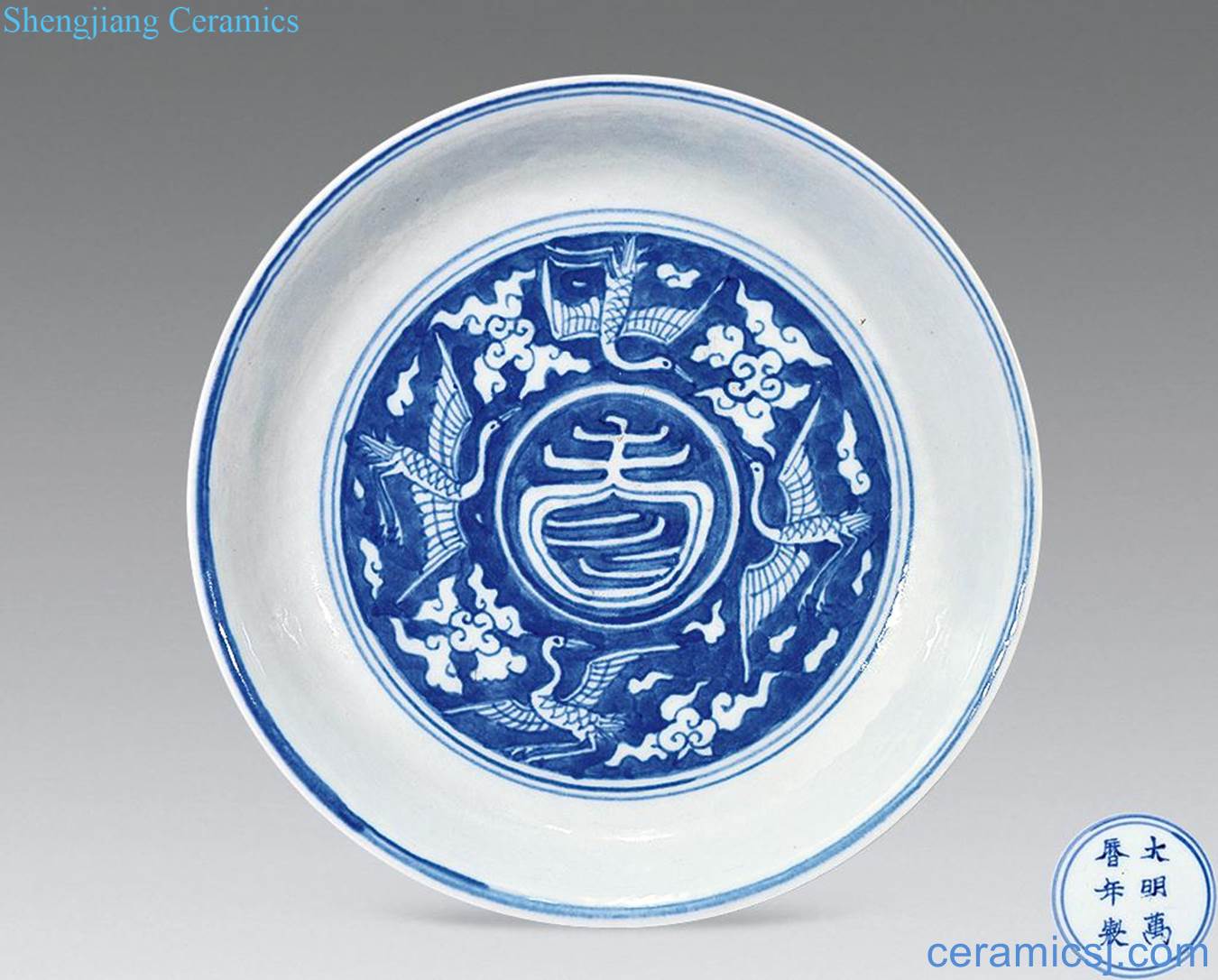 qing Blue and white chicken tray