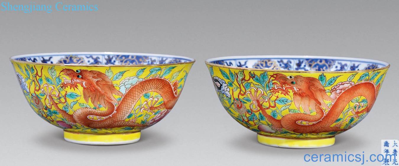 In the reign of qing emperor guangxu outside pastel blue longfeng bowl (a)
