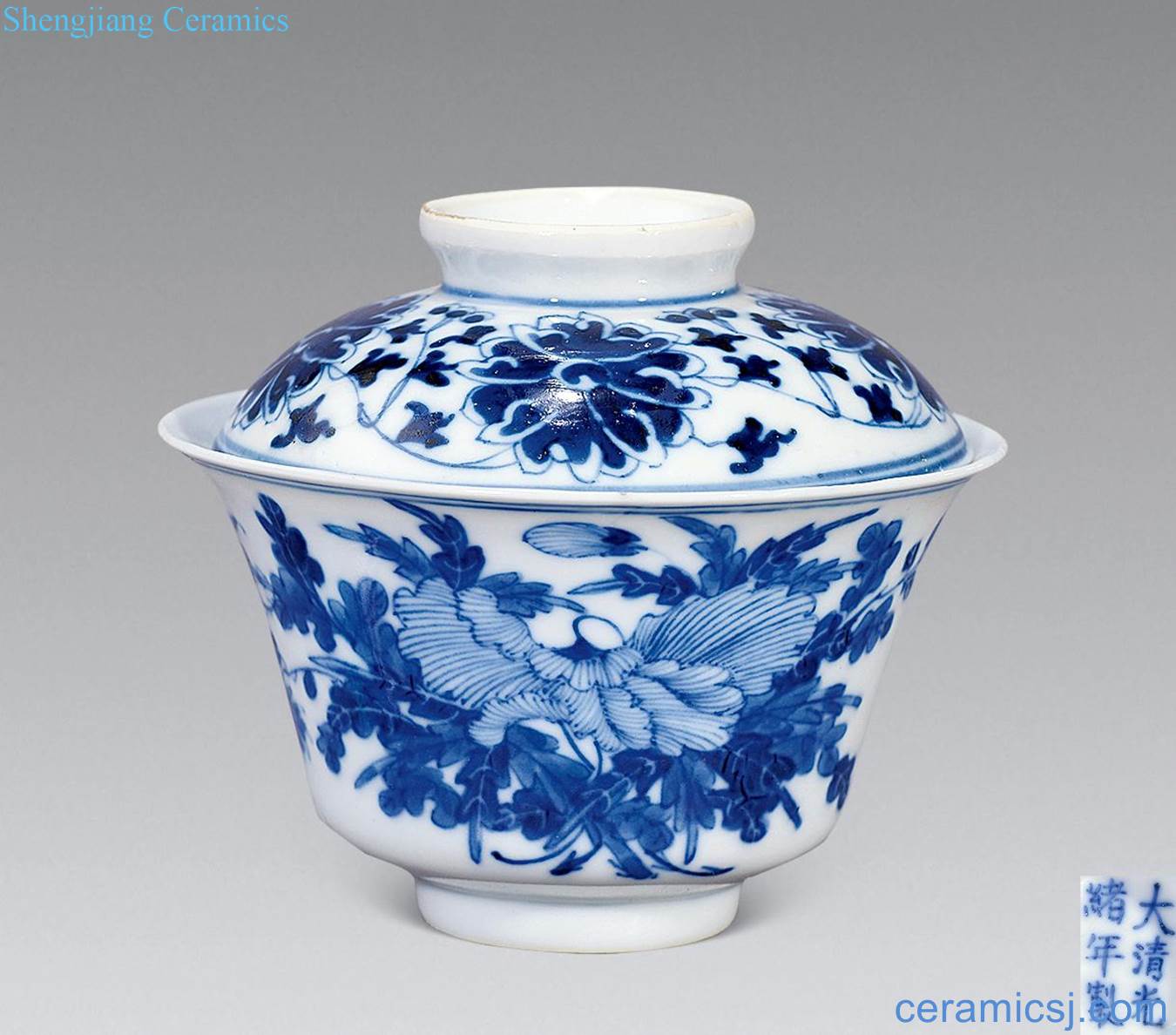 Qing guangxu Blue and white flower bowl