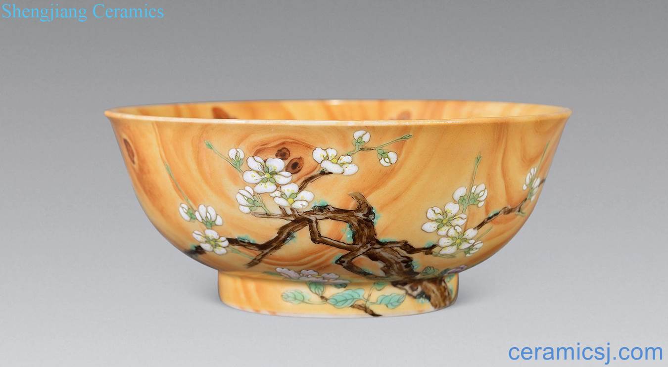 Black wood grain glaze it with pastel flowers green-splashed bowls