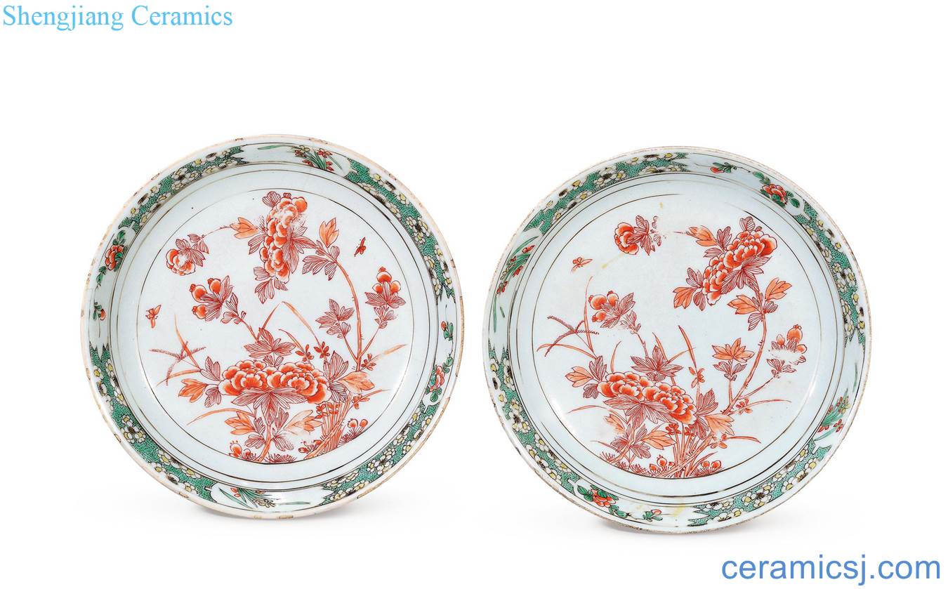The qing emperor kangxi multicoloured alum red flower butterfly plate (a)