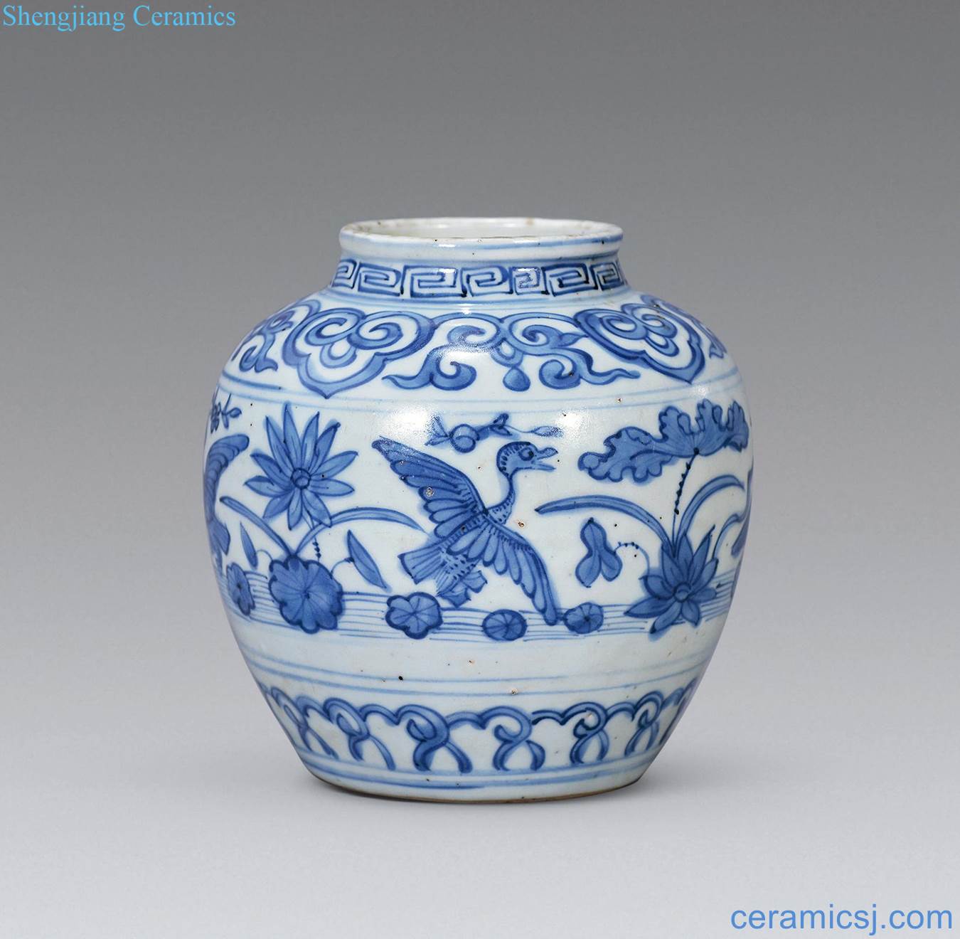 Ming jiajing Blue and white flower pot