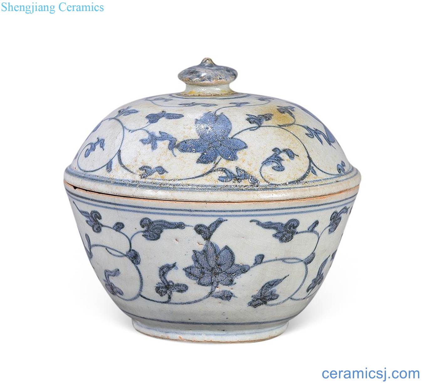 Ming wanli Blue and white tie up branch flowers tureen