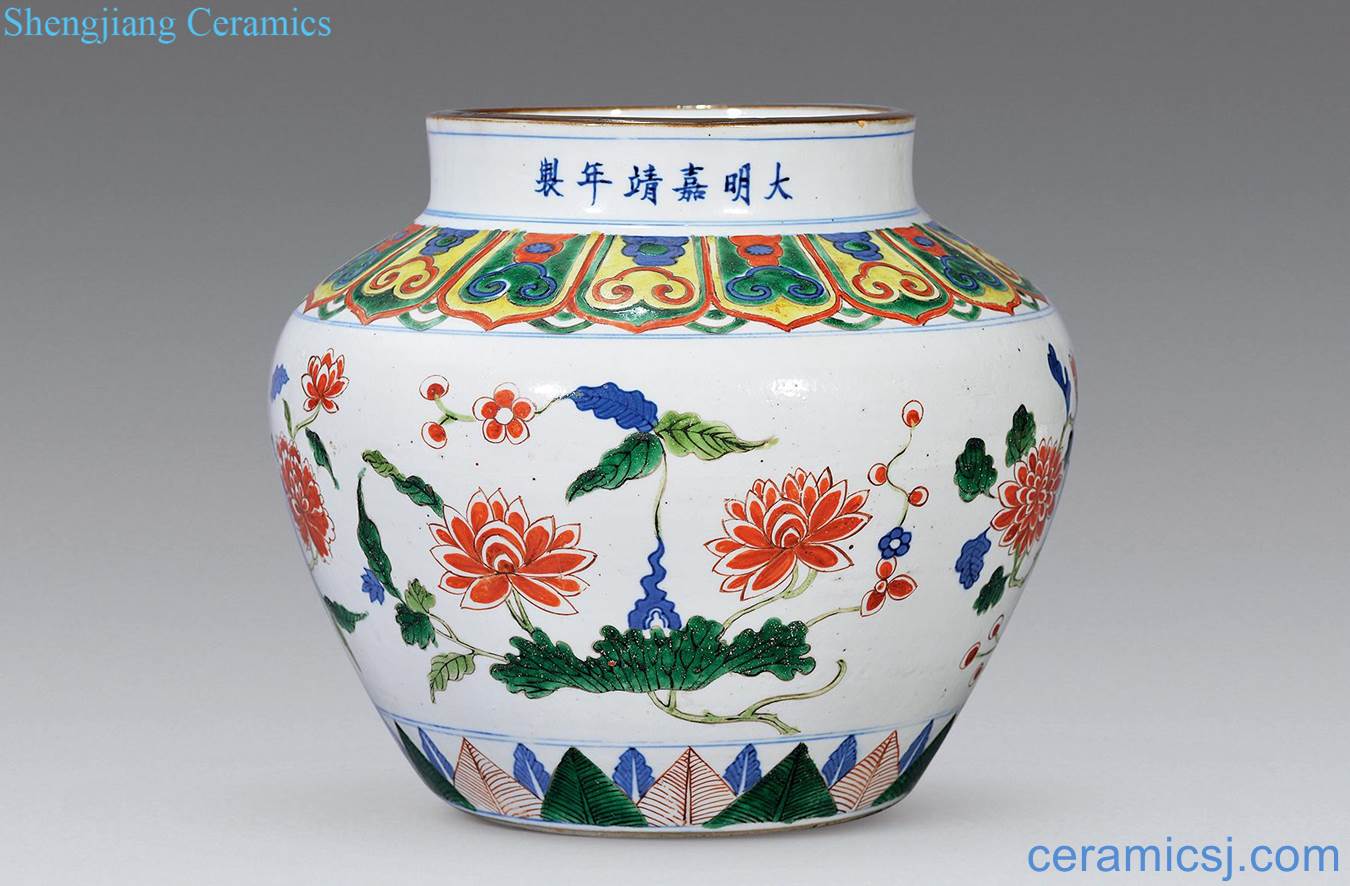 Qing guangxu Blue and white flower pot