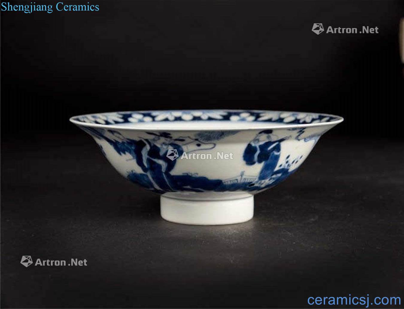 Qing guangxu Blue and white characters bowl