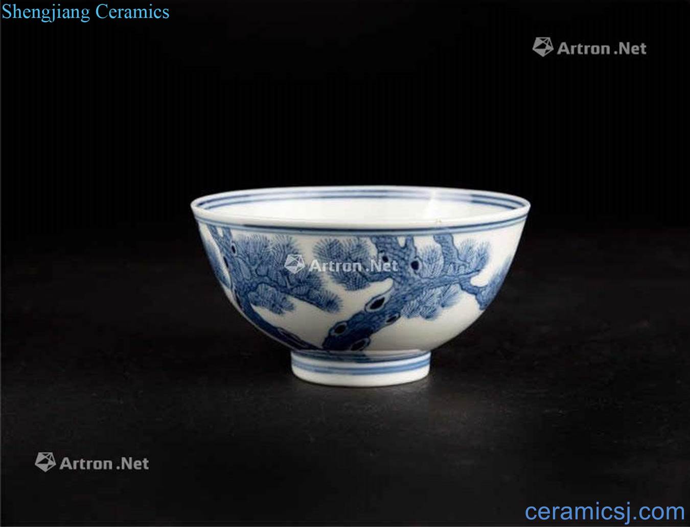 Blue and white pine guangxu qing guanyao bowl