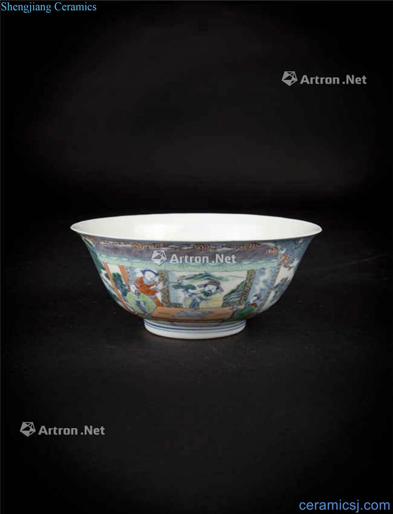 Qing yongzheng bowl bucket color characters
