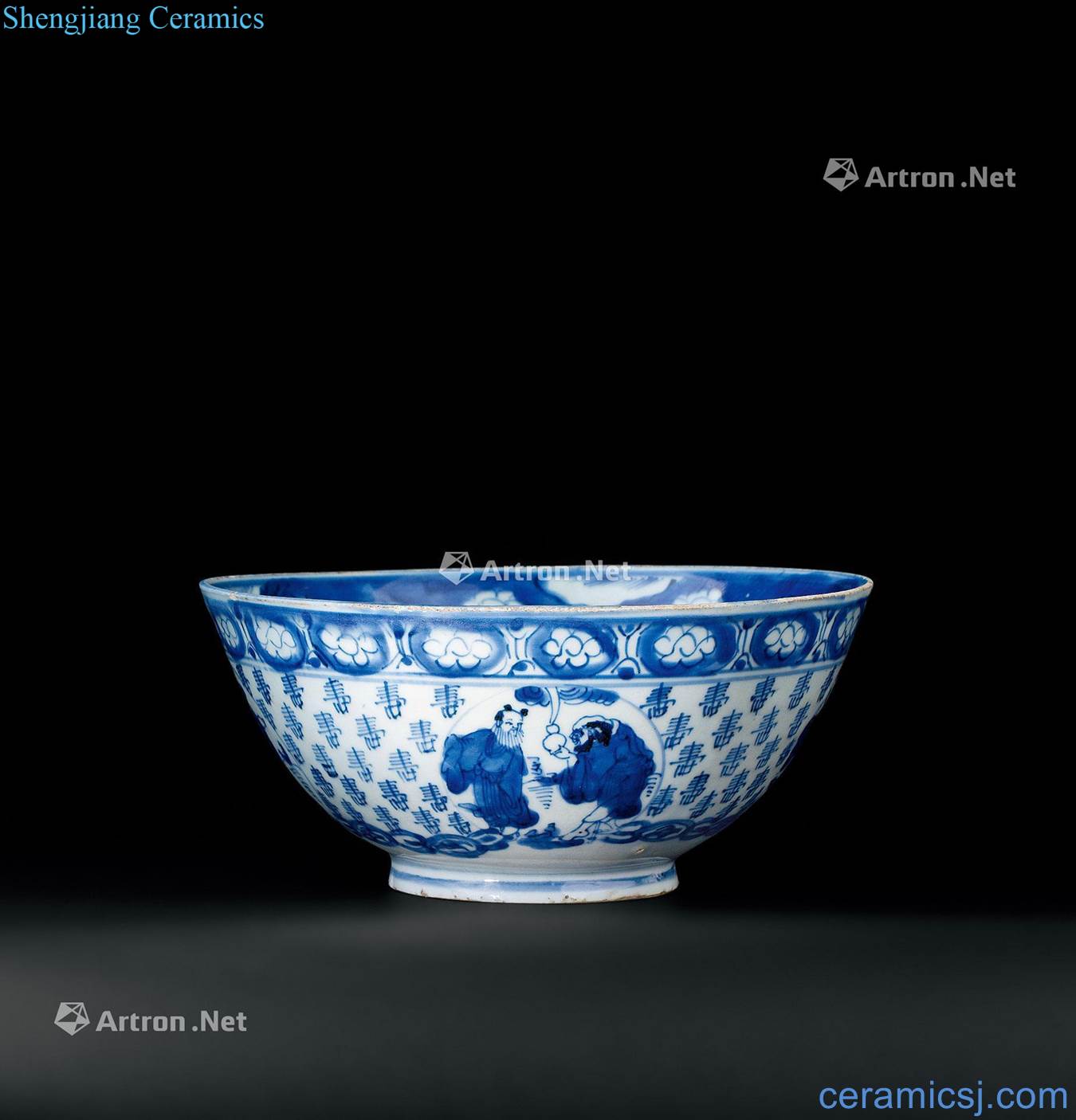 In the Ming dynasty (1368 ~ 1644) character grain big bowl