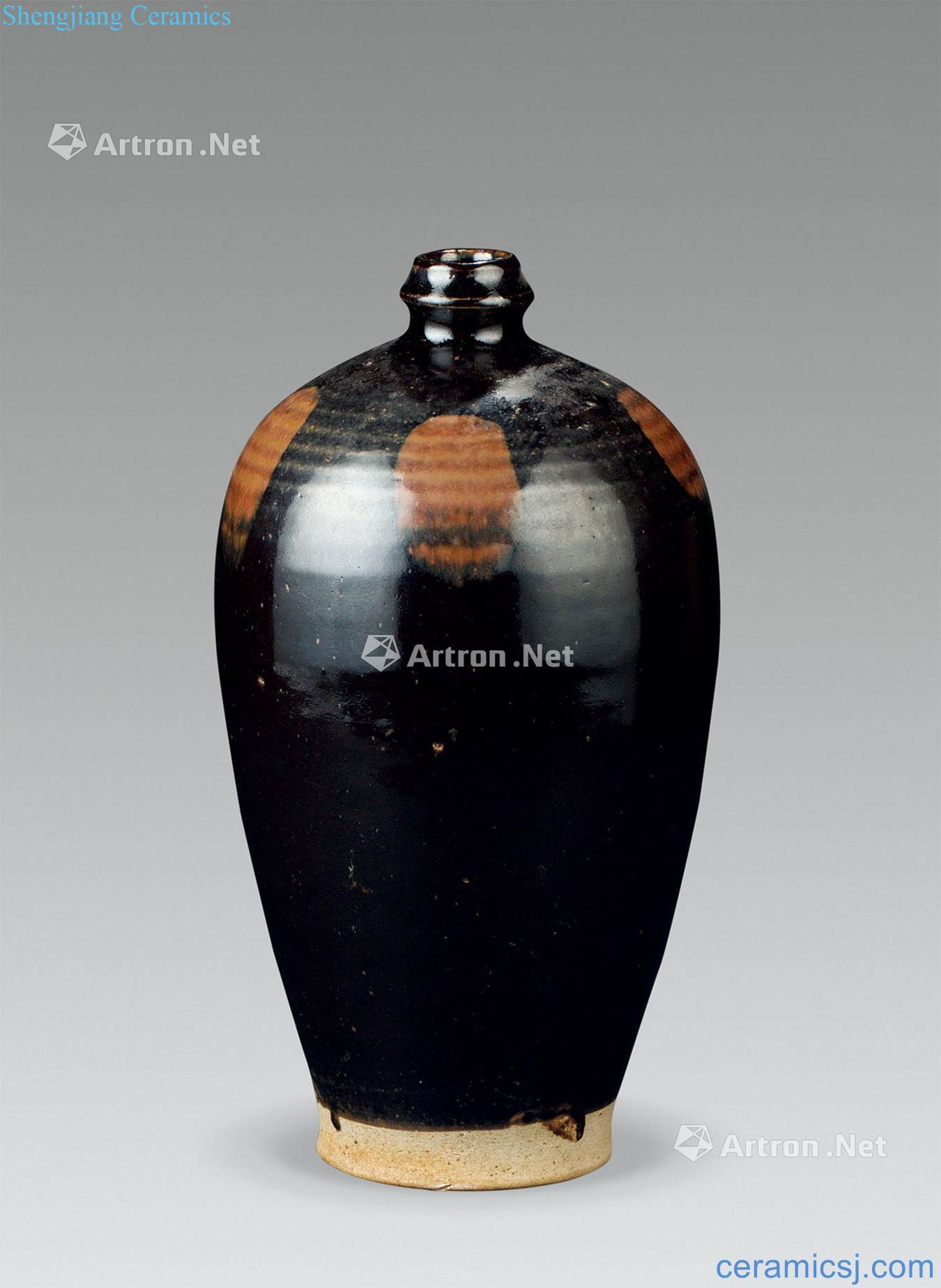 Jin (1115 ~ 1234) black glaze rust markings pot