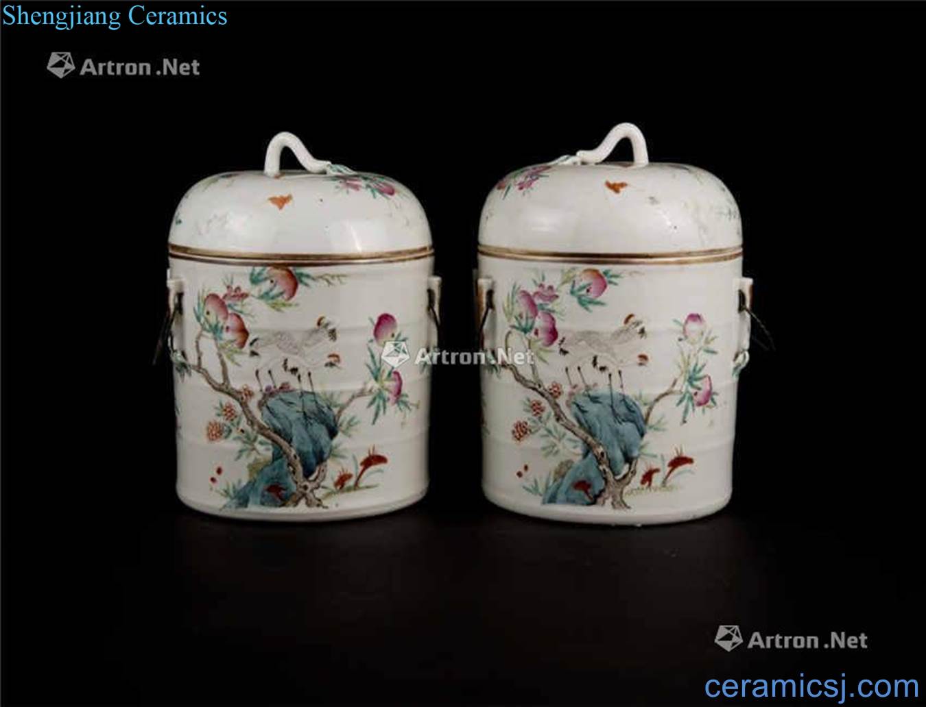 Dajing powder enamel pot A pair of