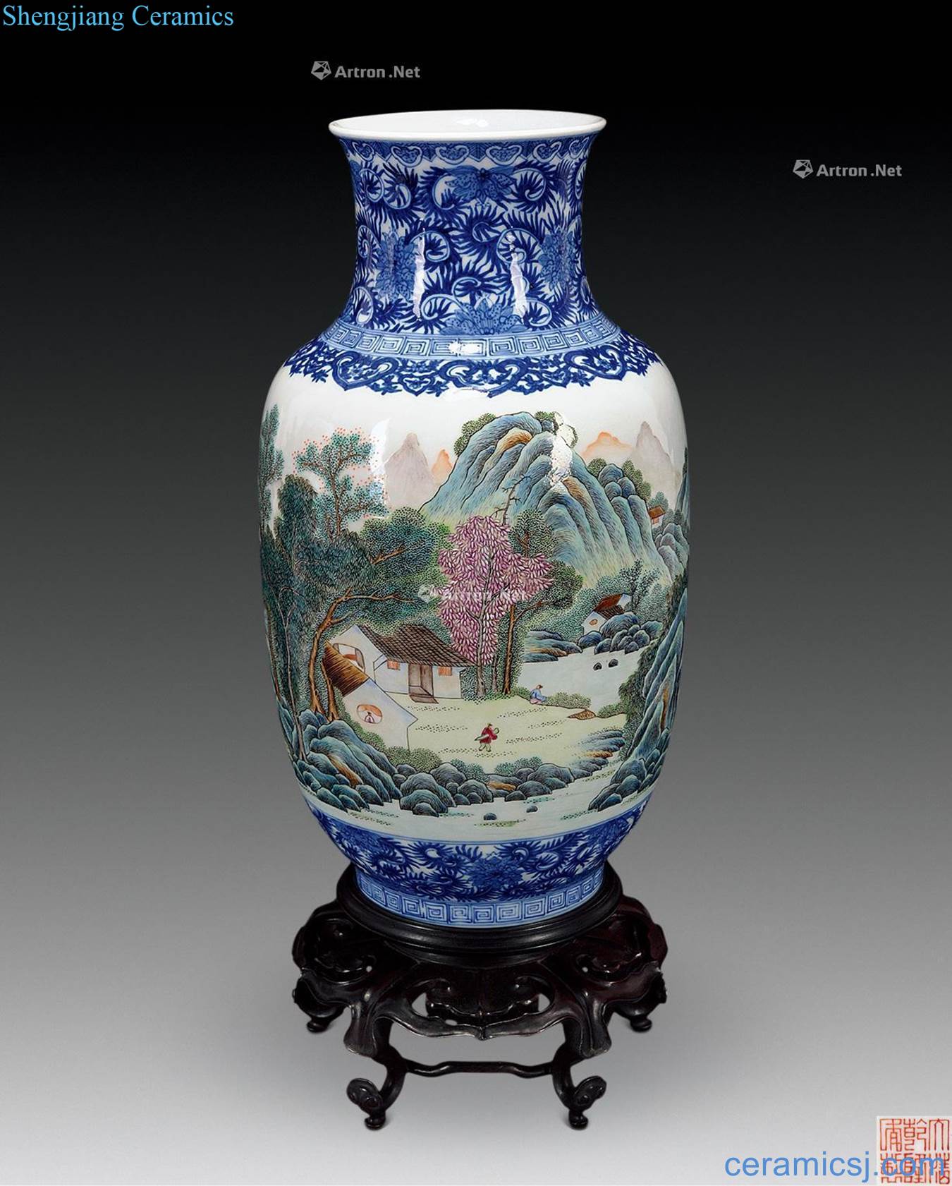 Qing dynasty blue and white color lantern