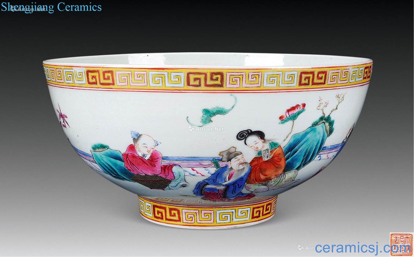 dajing Pastel celebration bowl of the eight immortals