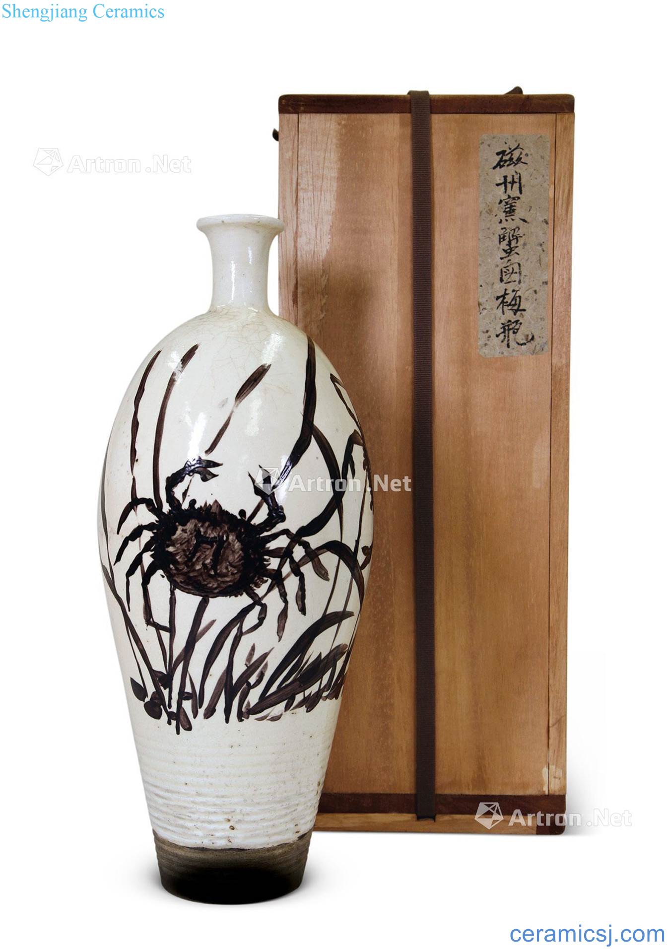 Magnetic state kiln crab figure vase