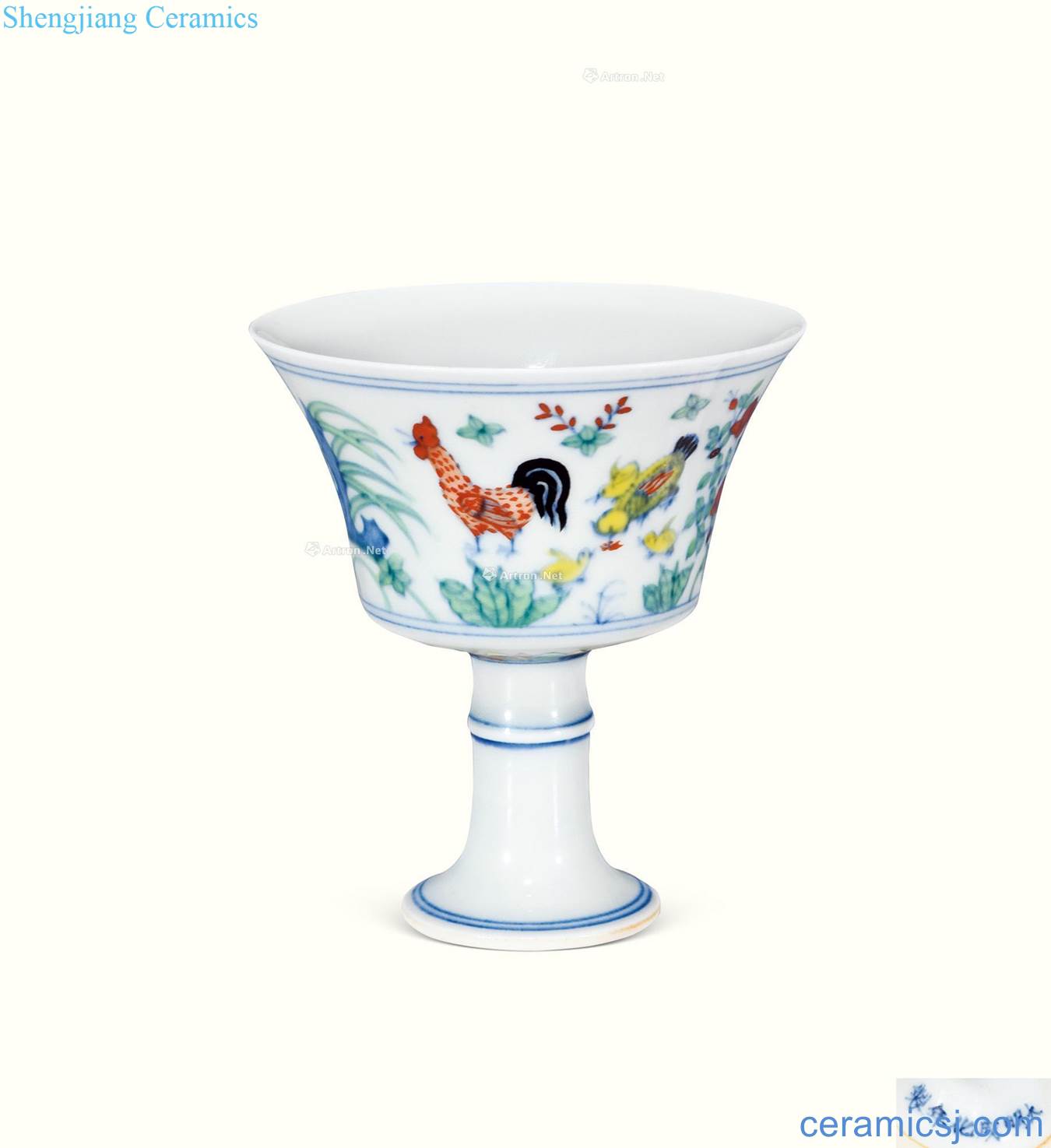 in Bucket color grain bamboo footed cup chicken