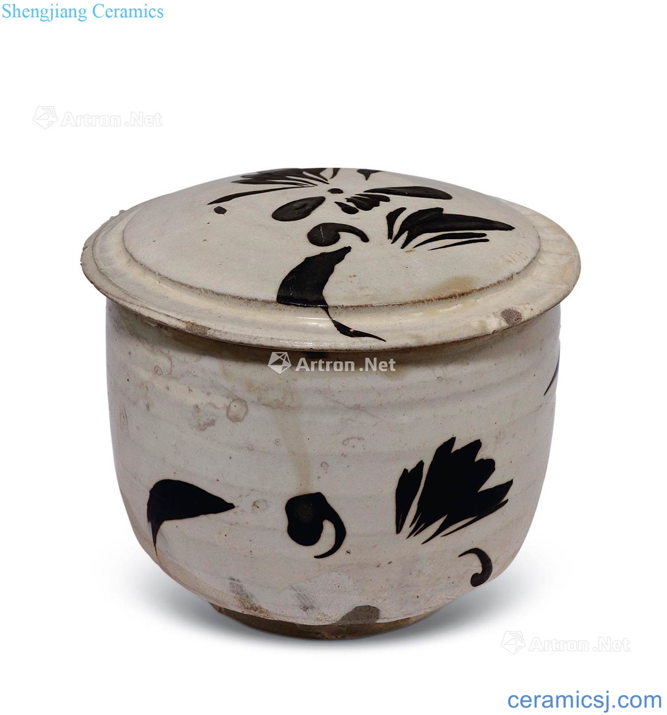 The song dynasty Yao state kiln lines cover box flowers