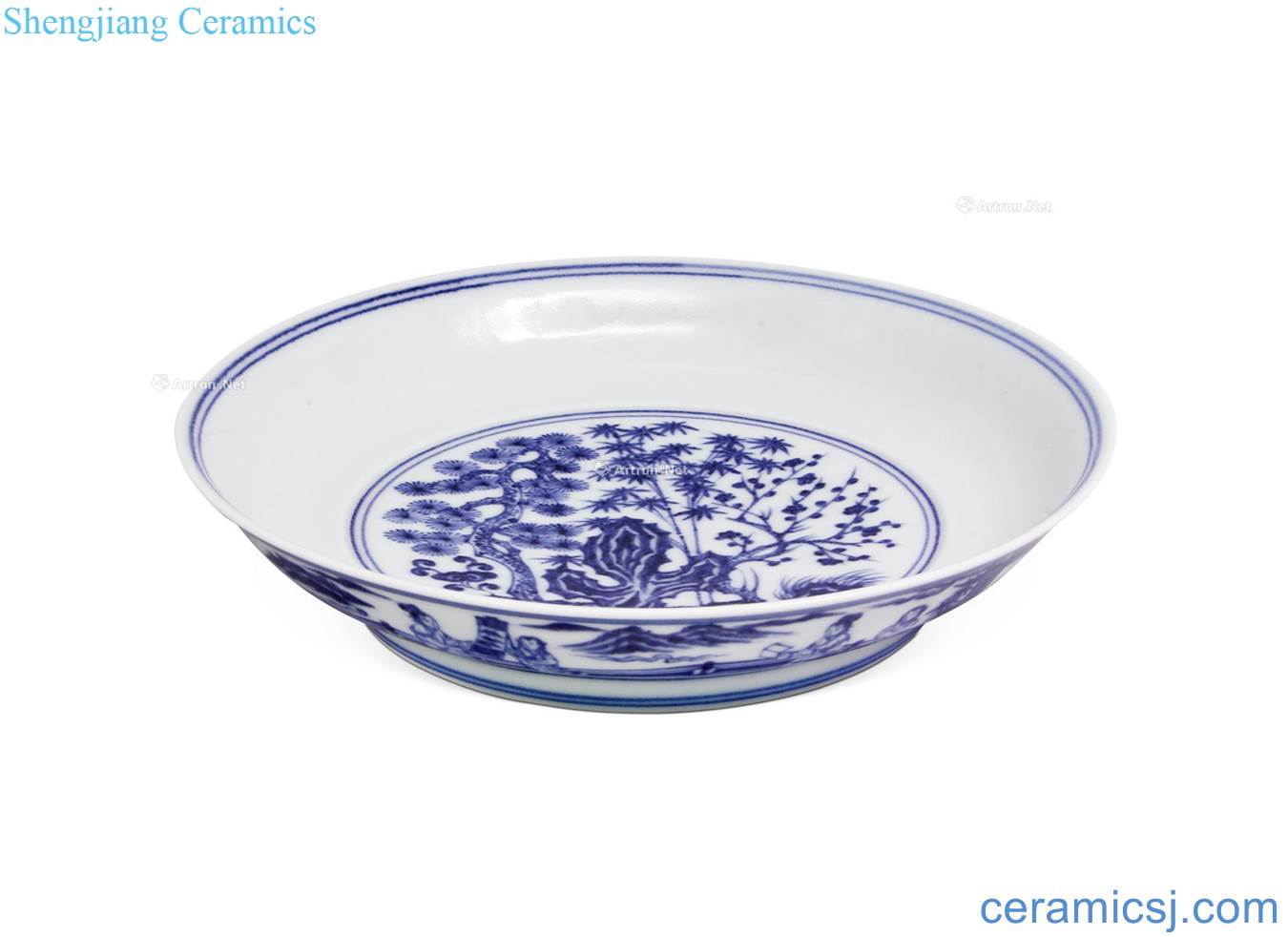 Ming xuande Blue and white shochiku MeiWen plate